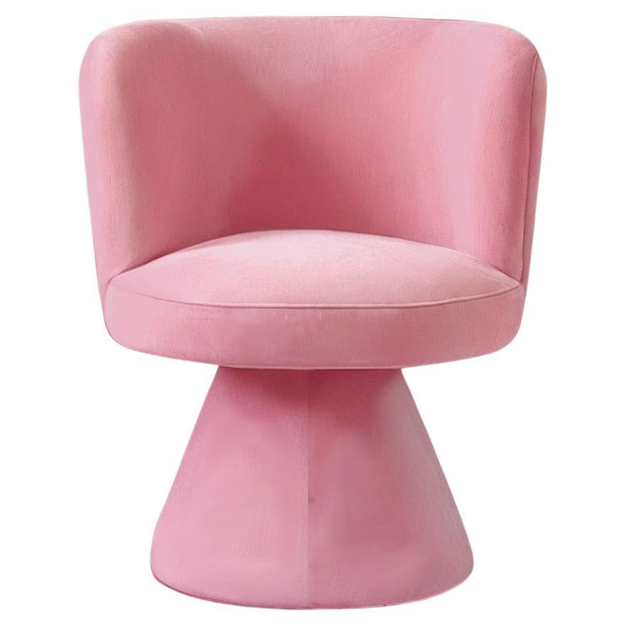Postmodern Space Age Pink Velvet Dining Chair Coraje For Sale