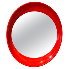 Postmodern Space Age Plastic & Mirror Frame Oval Wall Mirror