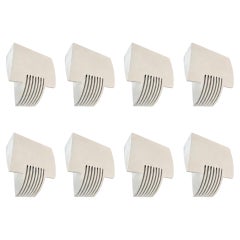 Postmodern Spanish 8 of White "Arqui" Wall Sconces by Metalarte, 1990s
