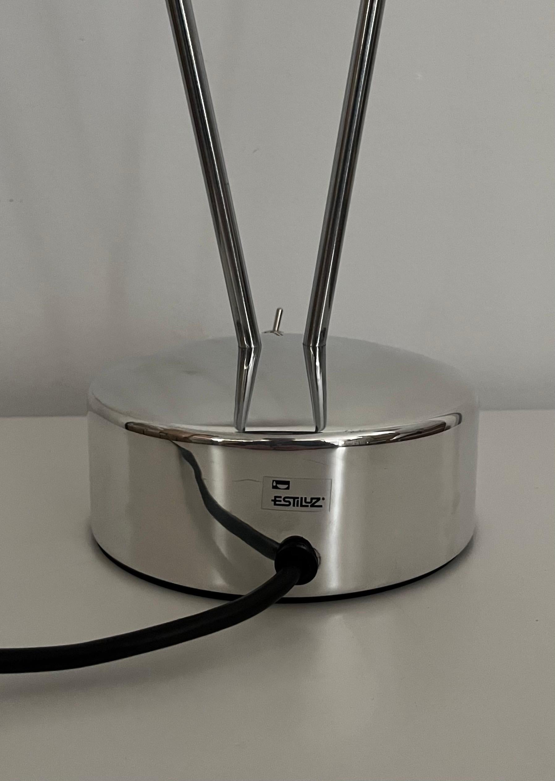 Postmodern Spanish Chromed Table Lamp by Leonardo Marelli for Estiluz, 1980s For Sale 2