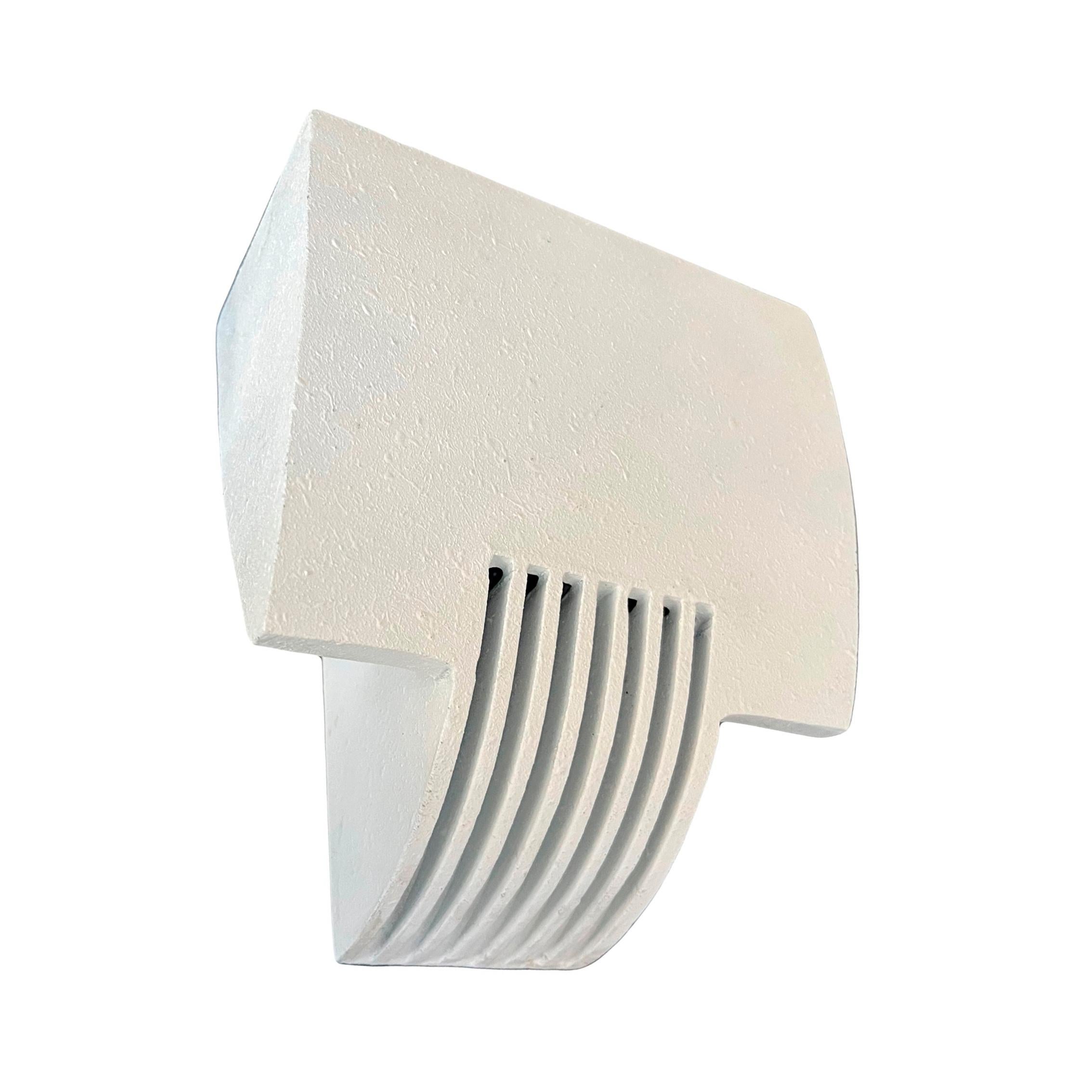 Pretty Postmodern Spanish Pair of White Molten Aluminium Wall Sconces by Metalarte. Model: Arqui 1273 Matt/Graphite White. These Wall Lights were designed and manufactured in Spain by Metalarte during 1990s.
“Metelarte” original sticker label still