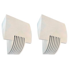 Postmodern Spanish Pair of White "Arqui" Wall Sconces by Metalarte, 1990s