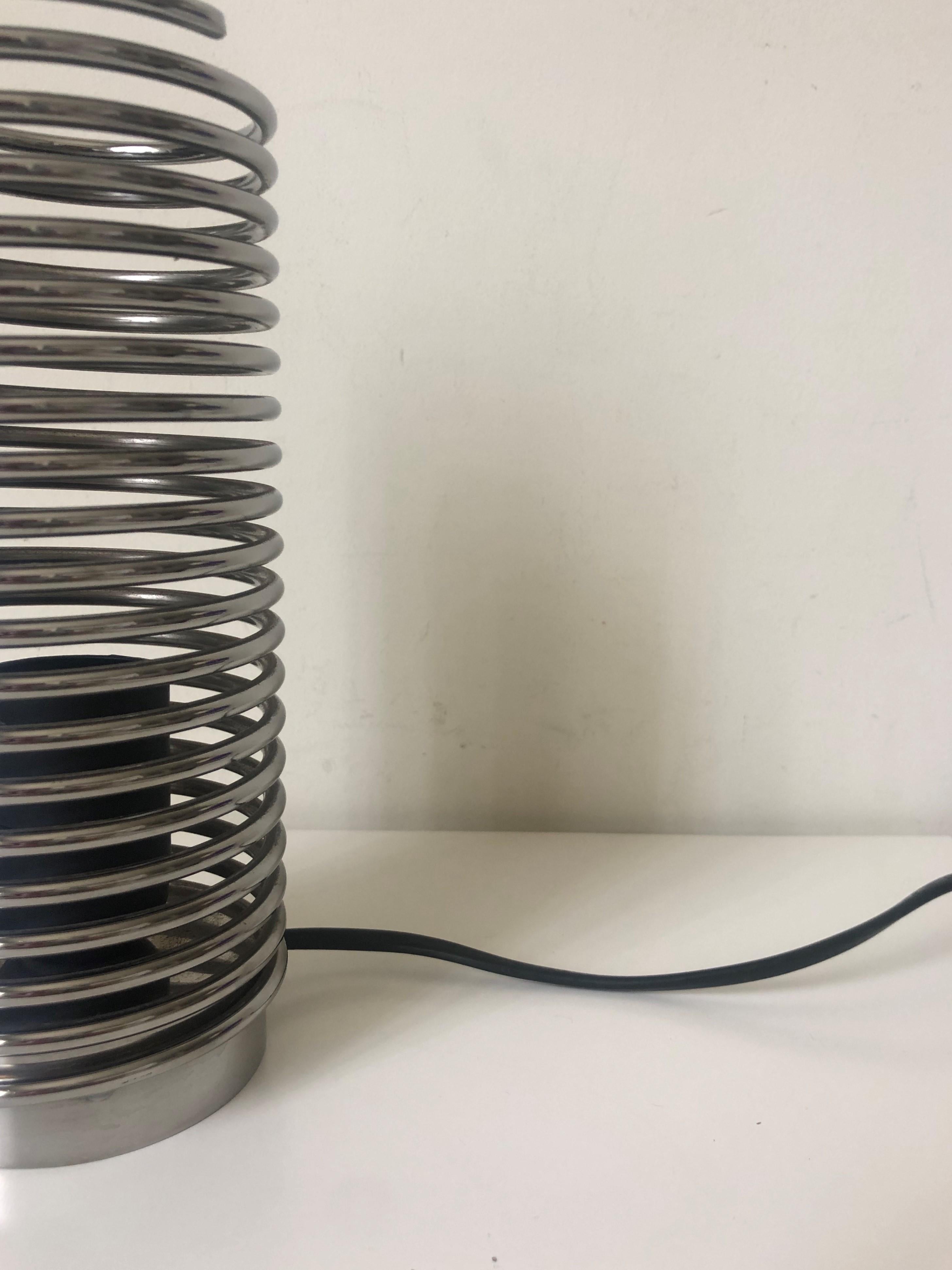 Metal Postmodern Spiral Spring Table Lamps by Massive, Belgium, 1990s