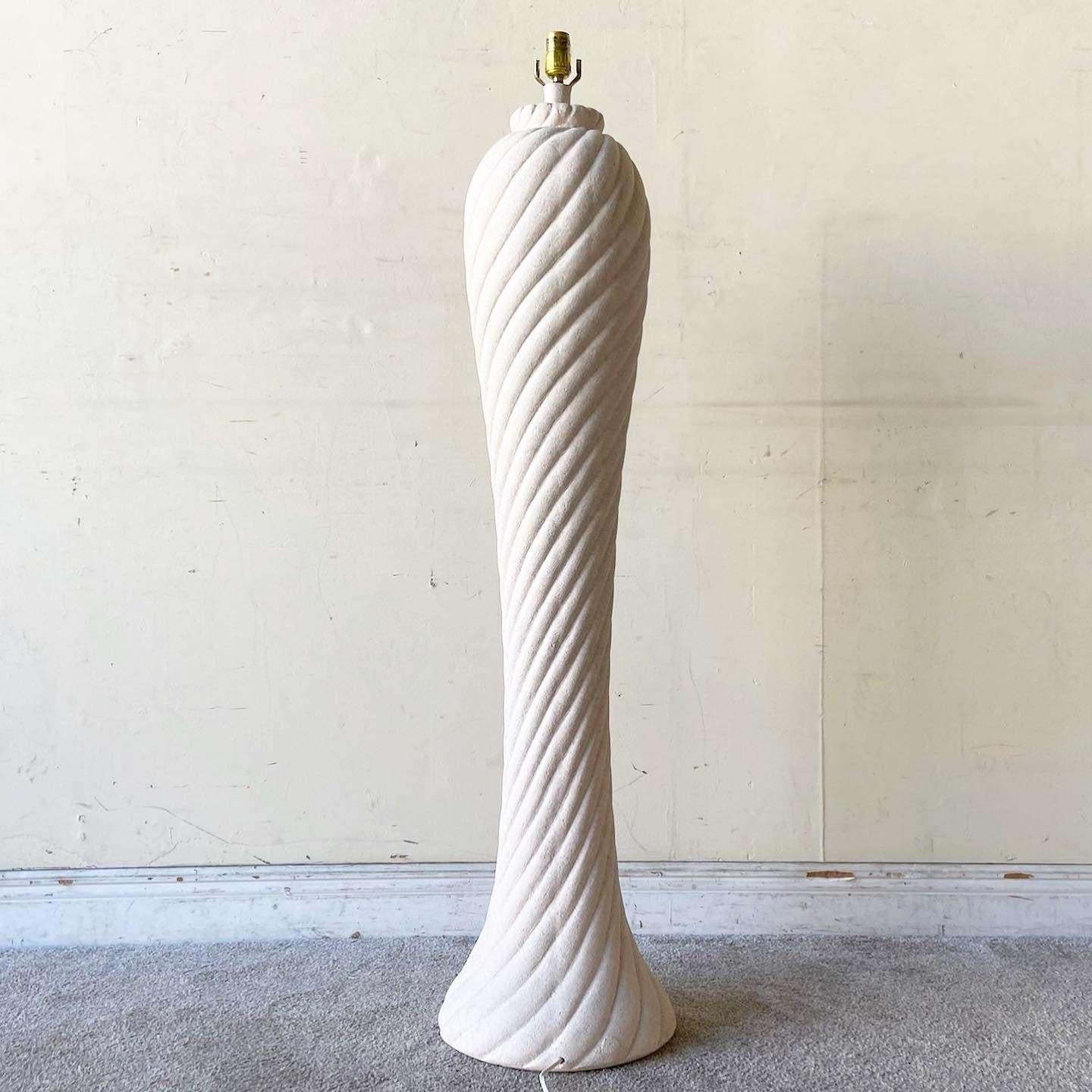 American Postmodern Spiral Swirl Ceramic Floor Lamp For Sale