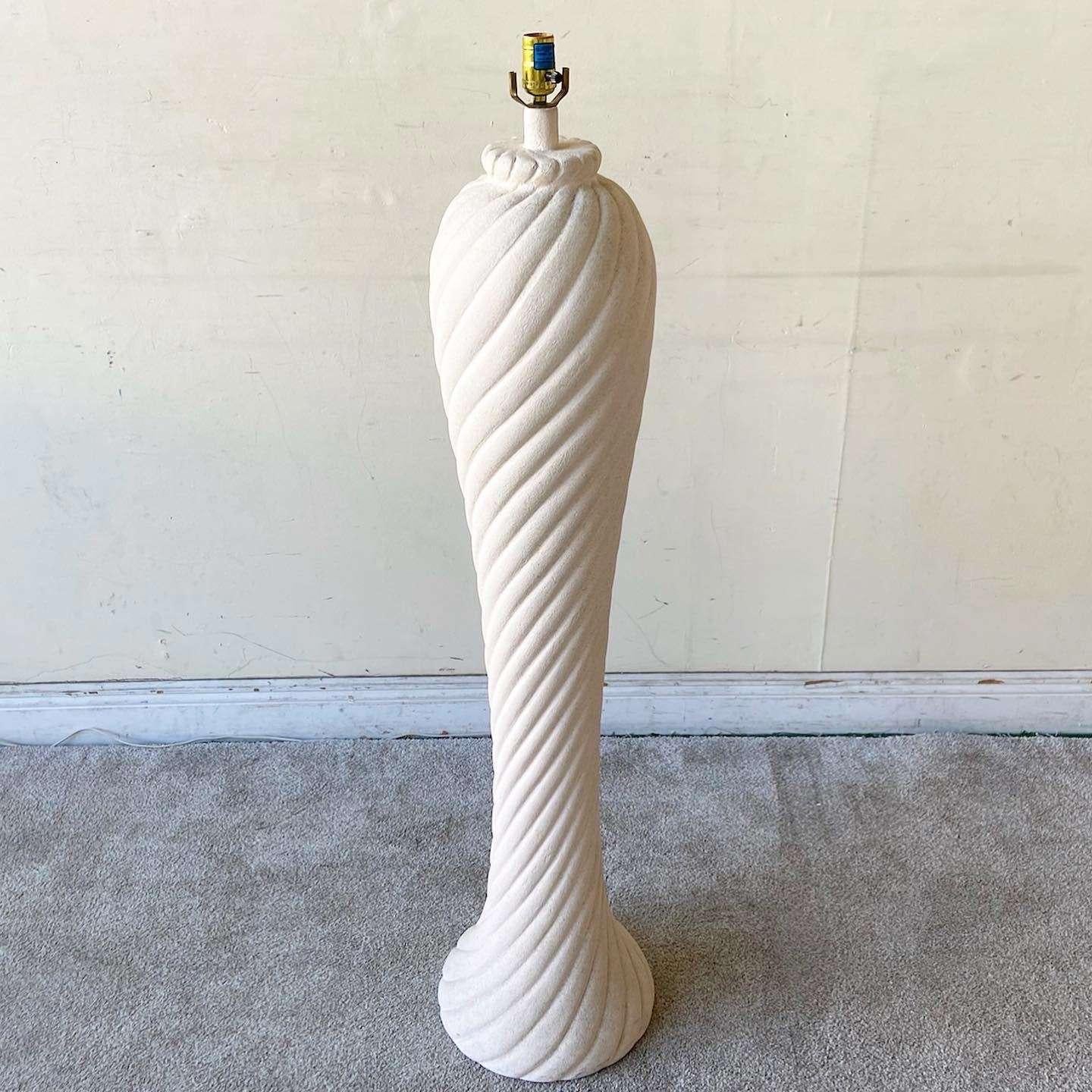 Postmodern Spiral Swirl Ceramic Floor Lamp In Good Condition For Sale In Delray Beach, FL