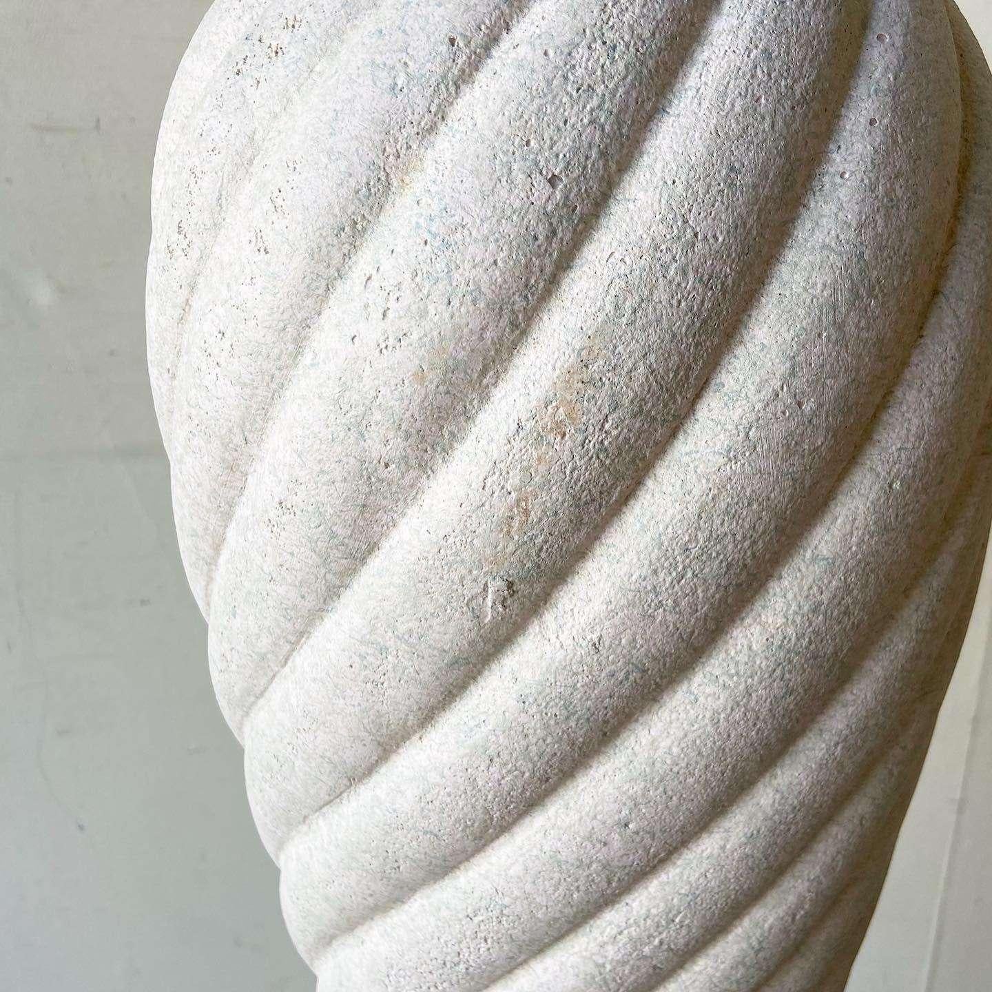 Late 20th Century Postmodern Spiral Swirl Ceramic Floor Lamp For Sale