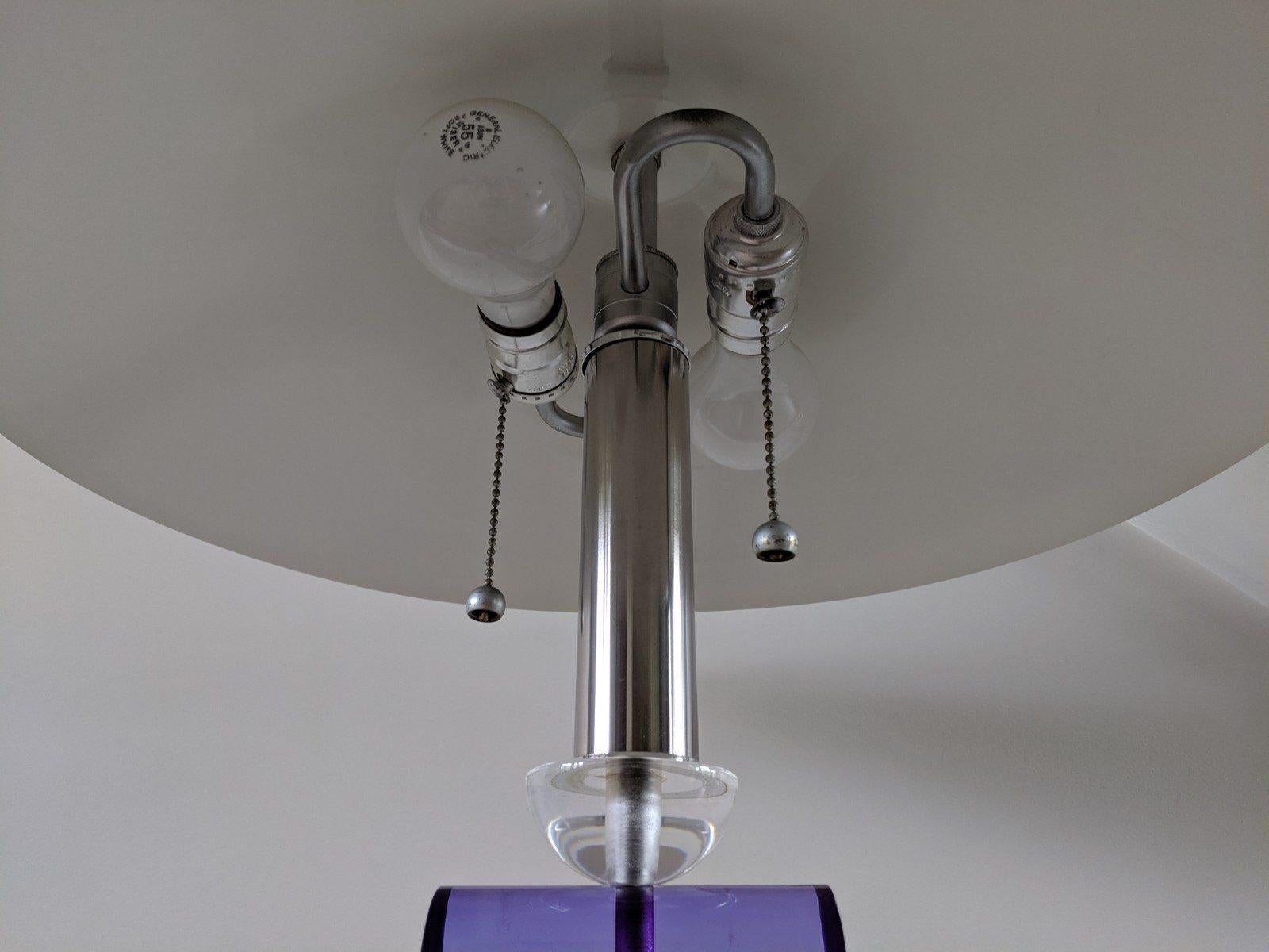 Postmodern Spun Aluminum and Acrylic Table Lamp For Sale 4