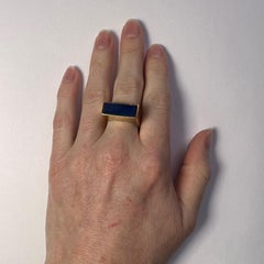Postmodern Square Lapis Lazuli 18K Gold Ring