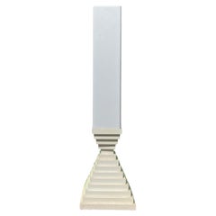 Postmodern Stacked Wood Block Pyramid Floor or Table Lamp