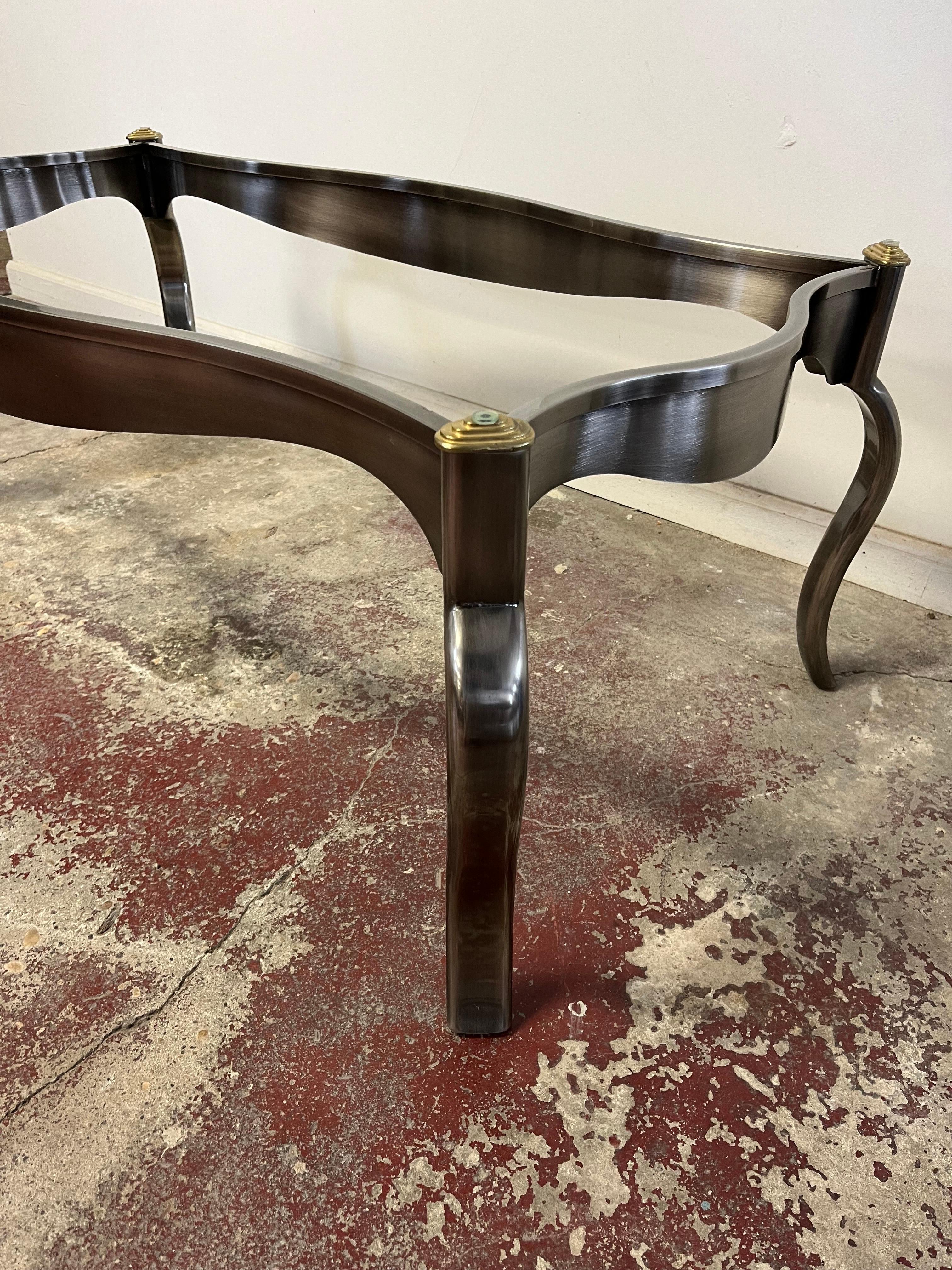20th Century Postmodern Steel and Brass coffee table For Sale