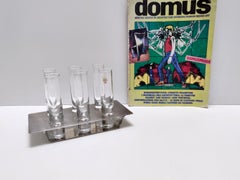 Postmodern Steel and Glass Liqueur Drinking Set by Holme Sweden