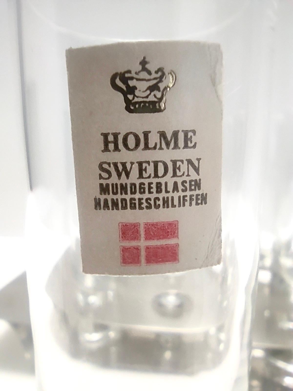 Fin du 20e siècle Ensemble de boisson à liqueur postmoderne en acier et verre de Holme Sweden en vente