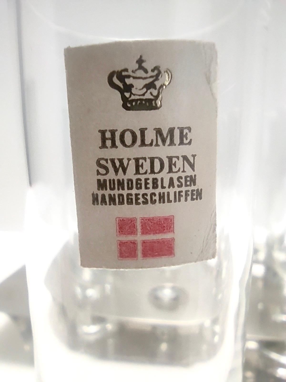 Postmodern Steel and Glass Liqueur Drinking Set by Holme Sweden For Sale 2