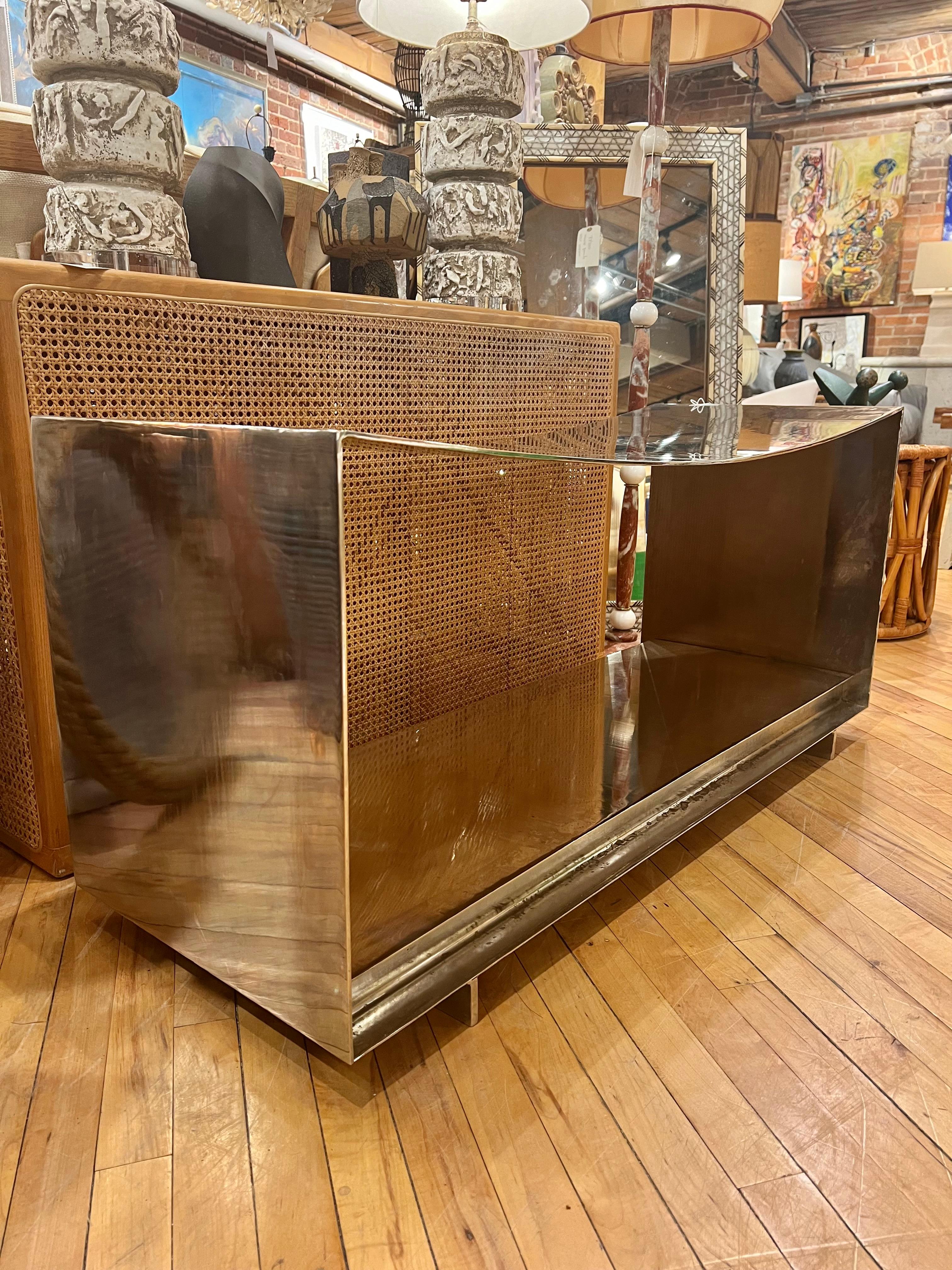 Postmodern Steel Bench, two available  In Good Condition For Sale In Chicago, IL