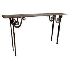 Postmodern Steel Console Table, circa 1990s