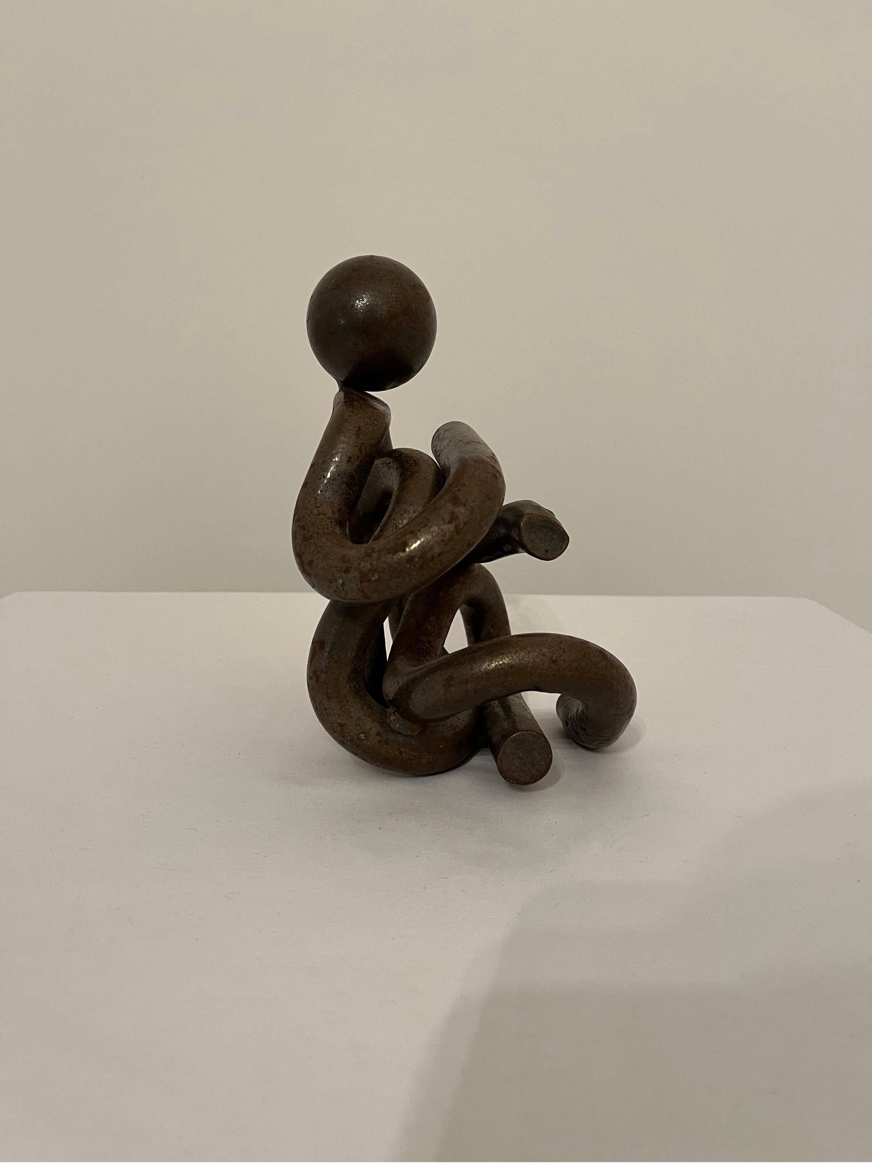 Lacquered Postmodern Steel Figural Sculpture  For Sale