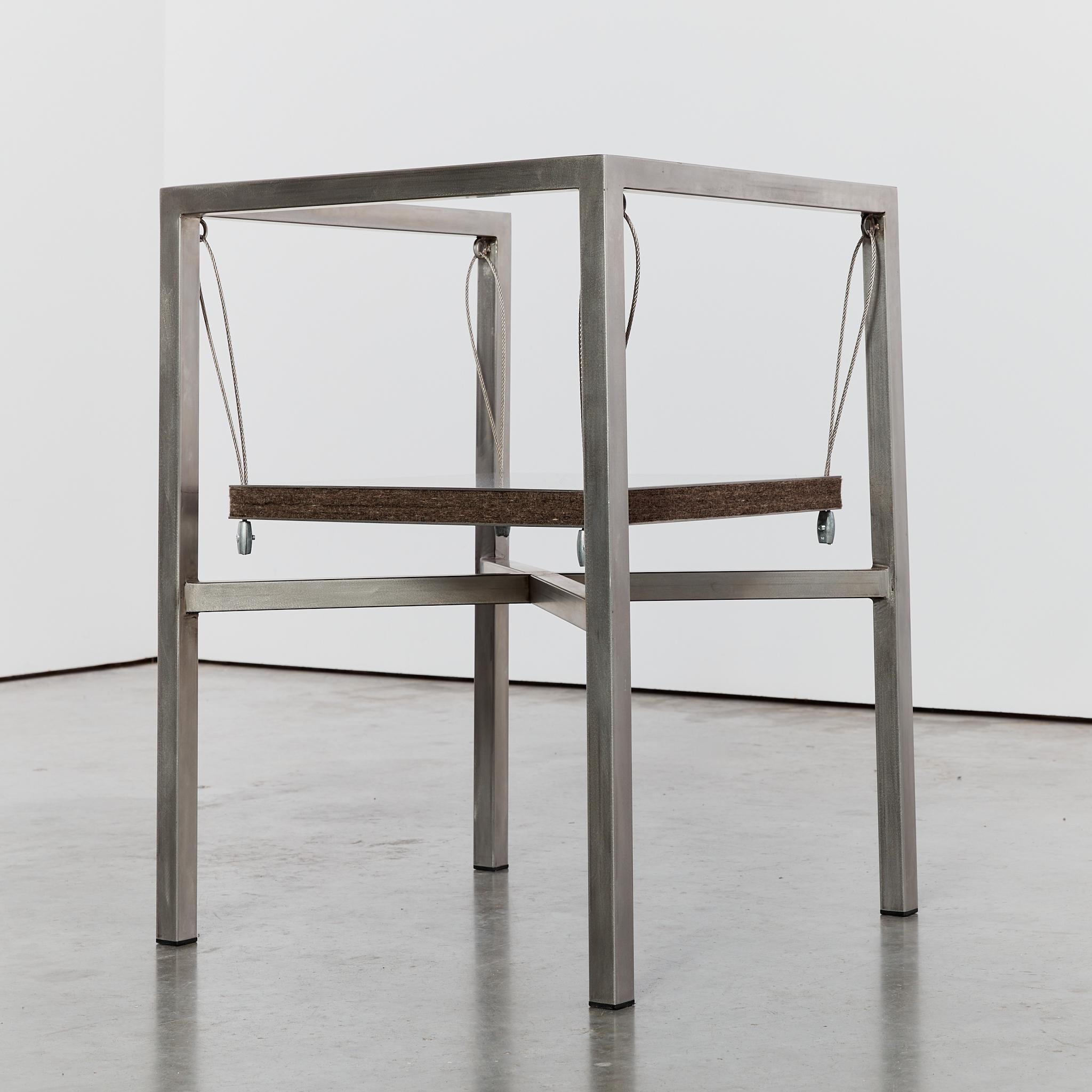 Postmodern steel Sensilla chair by Christoph Siebrasse signed For Sale 4