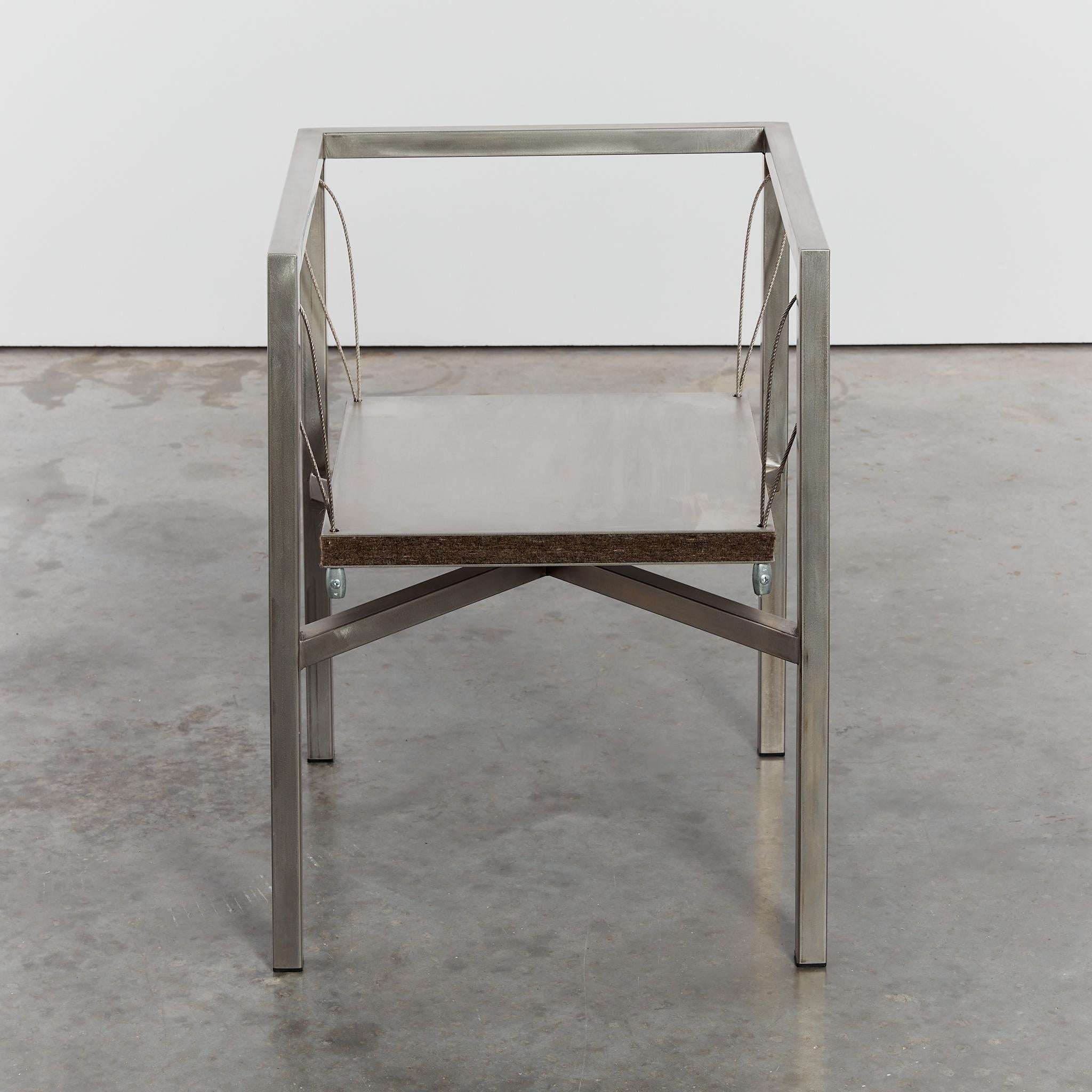 Postmodern steel Sensilla chair by Christoph Siebrasse signed For Sale 7