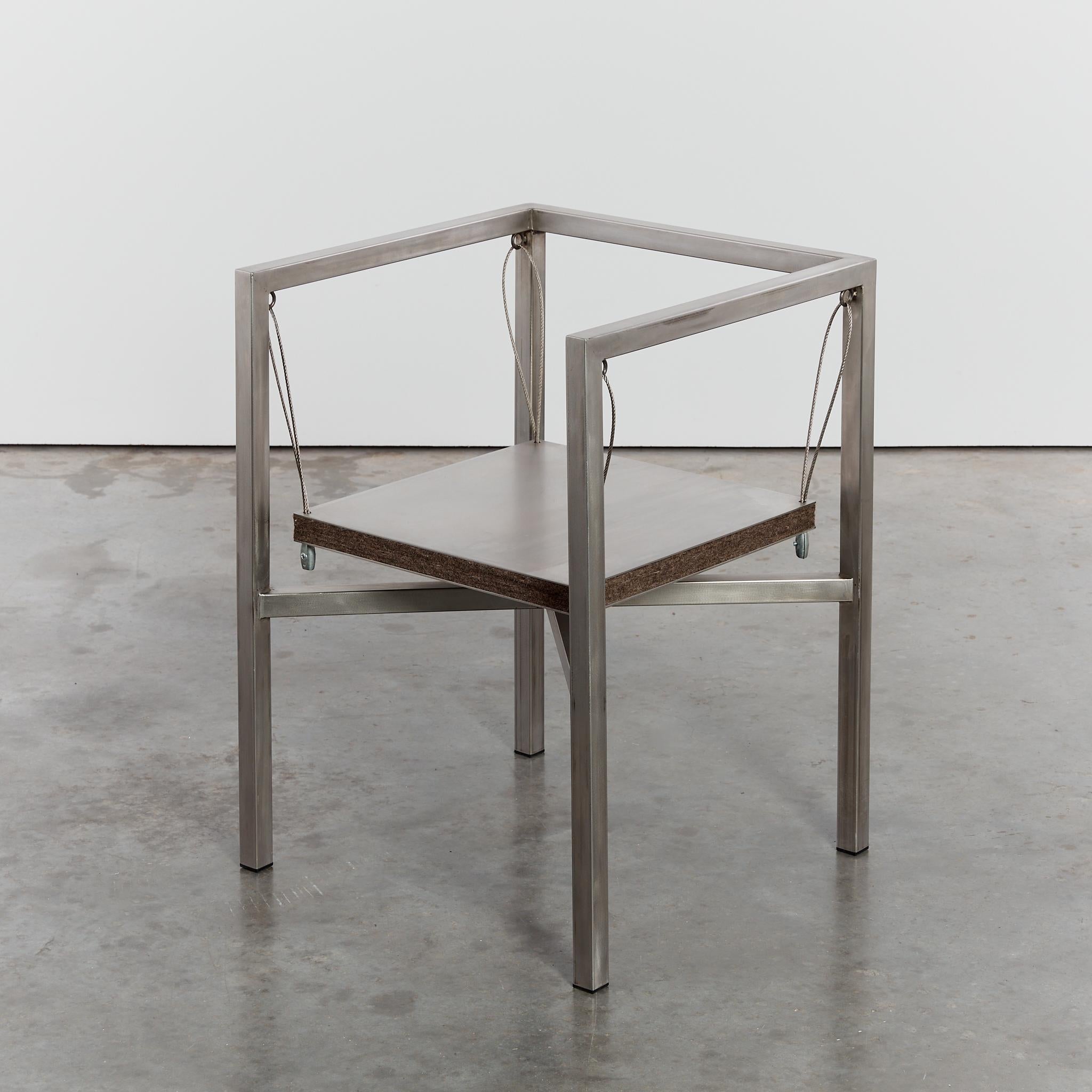 Postmodern steel Sensilla chair by Christoph Siebrasse signed For Sale 8