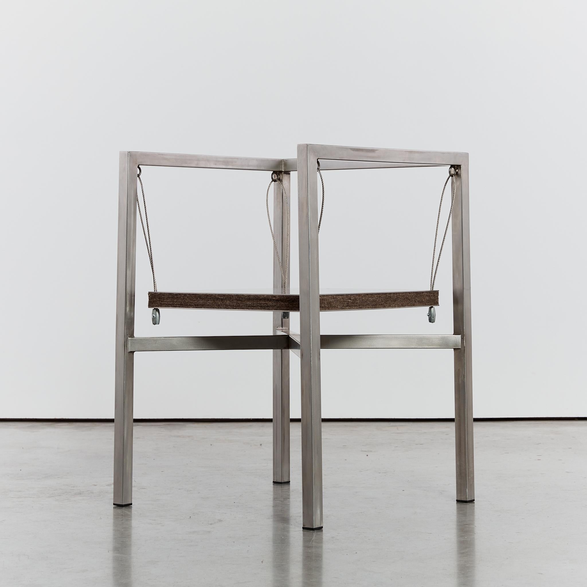 Postmodern steel Sensilla chair by Christoph Siebrasse signed For Sale 9