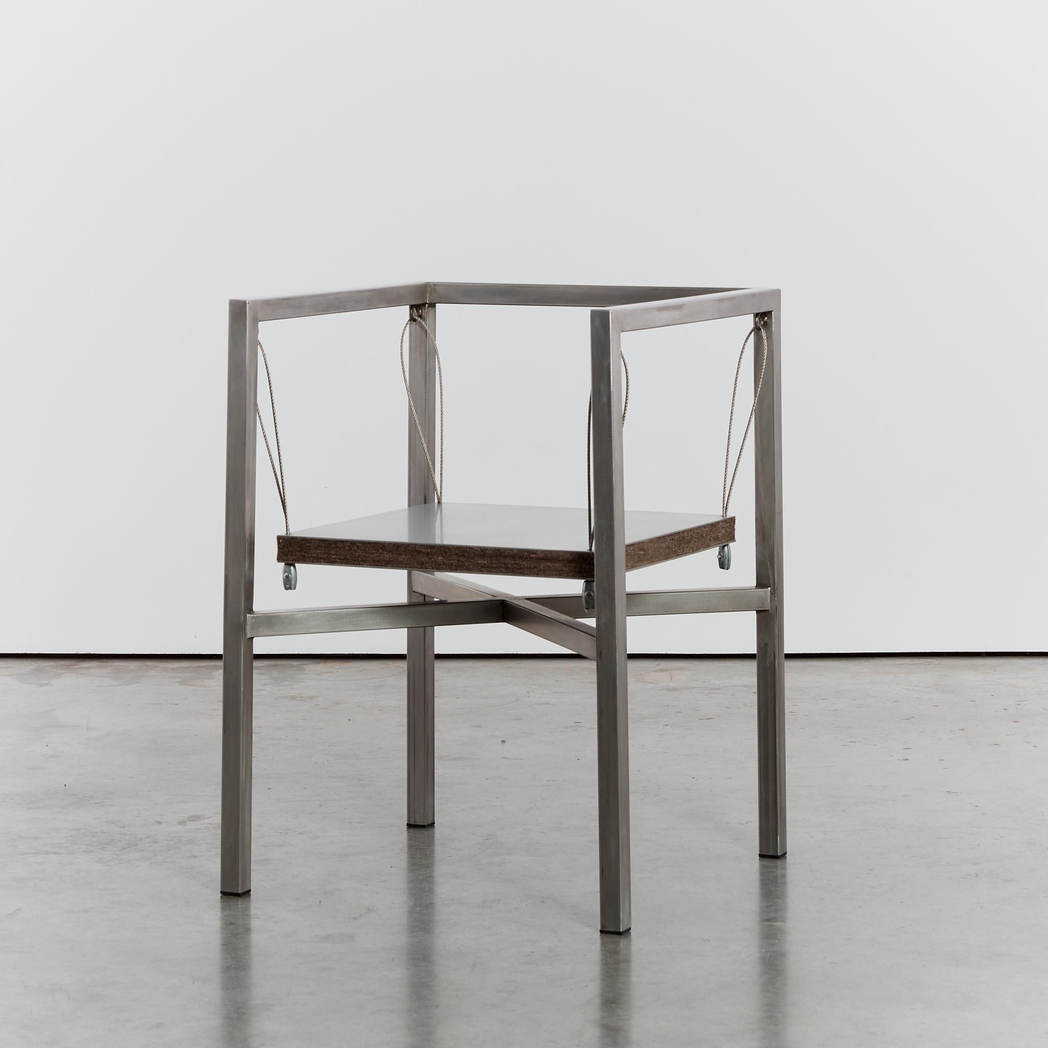 German Postmodern steel Sensilla chair by Christoph Siebrasse signed For Sale