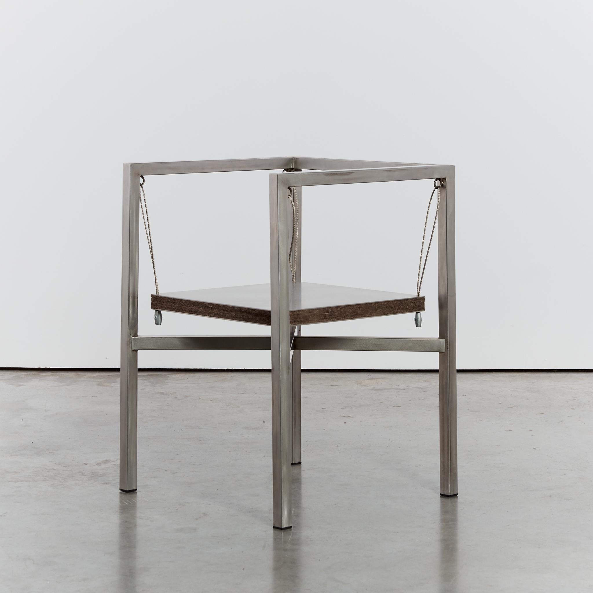 Postmodern steel Sensilla chair by Christoph Siebrasse signed In Good Condition For Sale In London, GB