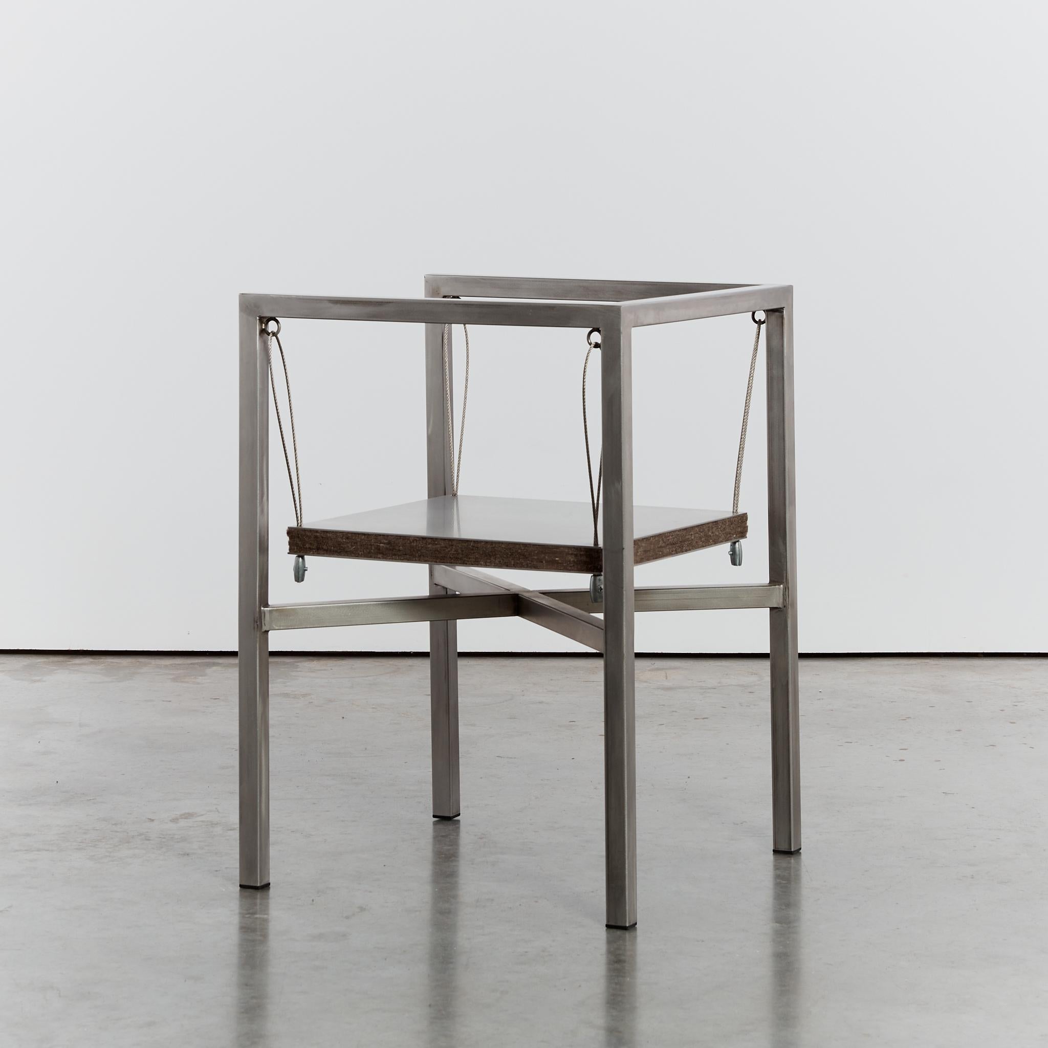 Stainless Steel Postmodern steel Sensilla chair by Christoph Siebrasse signed For Sale