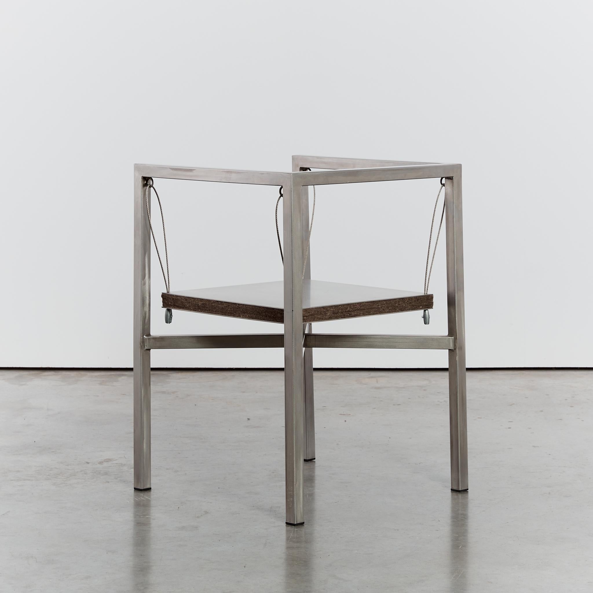 Postmodern steel Sensilla chair by Christoph Siebrasse signed For Sale 1