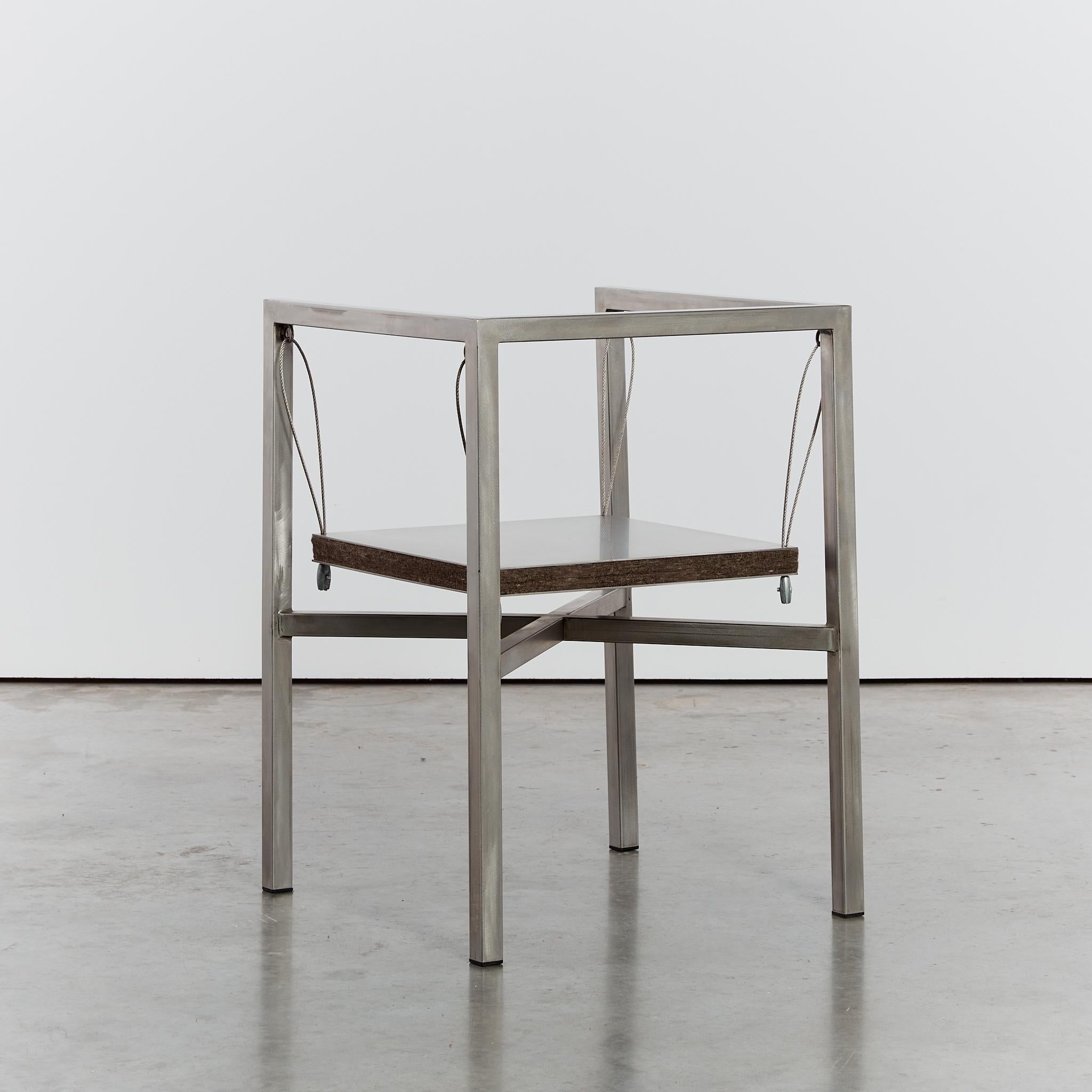 Postmodern steel Sensilla chair by Christoph Siebrasse signed For Sale 2