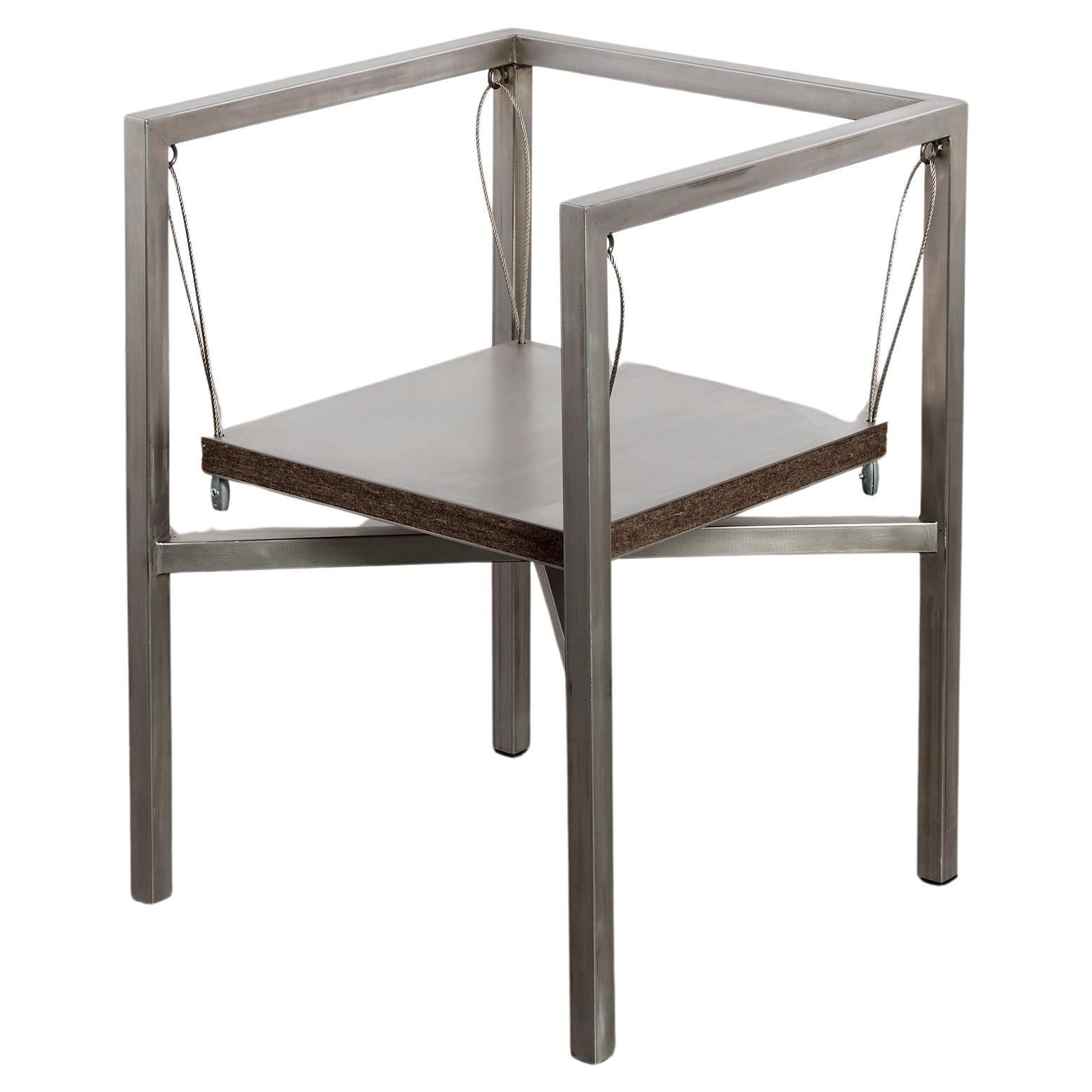 Postmodern steel Sensilla chair by Christoph Siebrasse signed For Sale