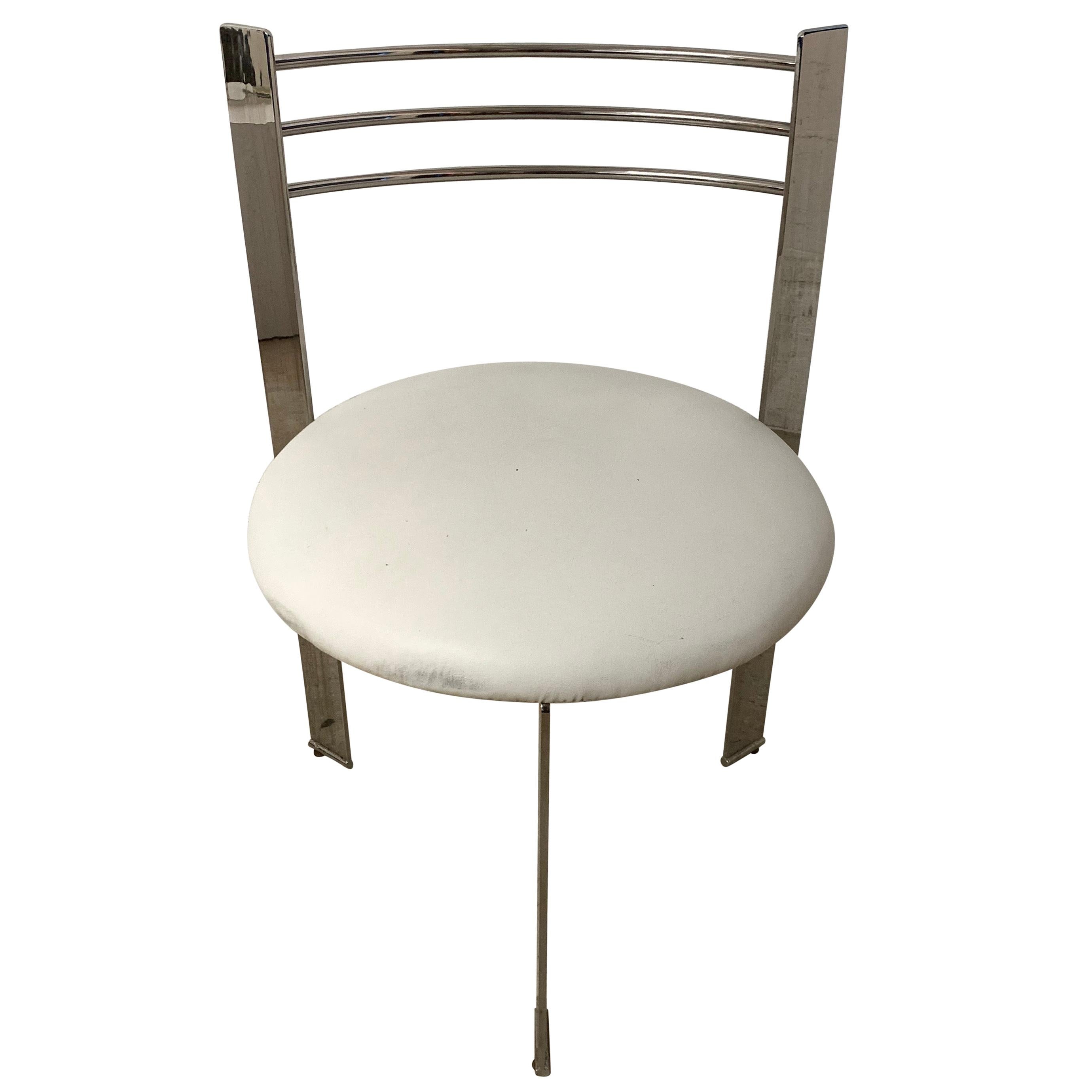 Postmodern Steel Three-Leg Chair For Sale