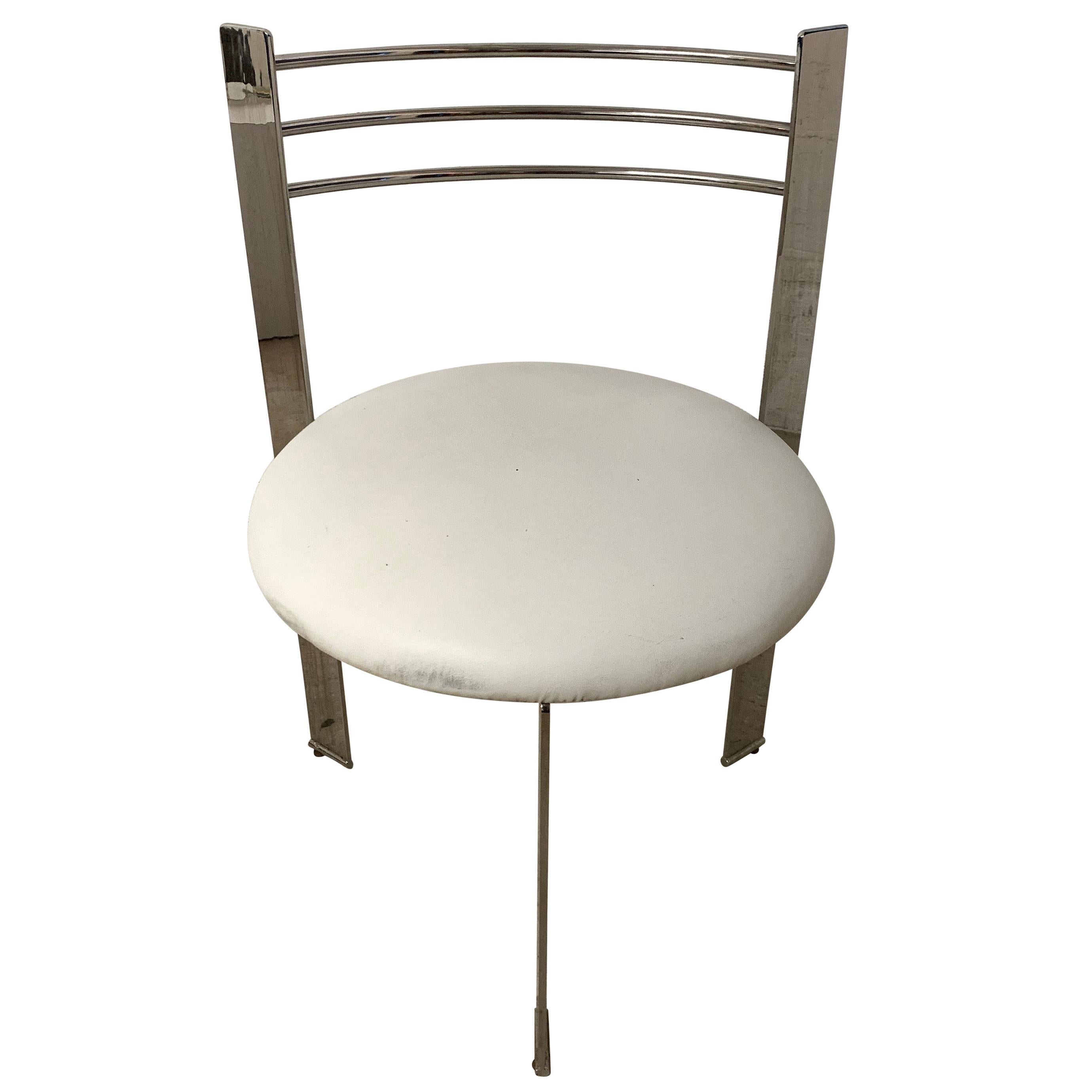Postmodern Steel Three-Leg Chair, 1980s