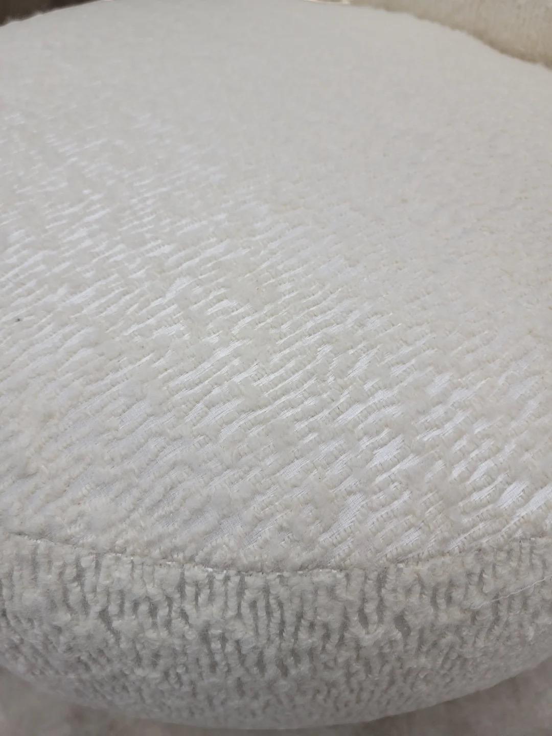 Unknown Postmodern Steve Chase Style Pouf Swivel Lounge Chair Upholstered In Alpaca Wool For Sale