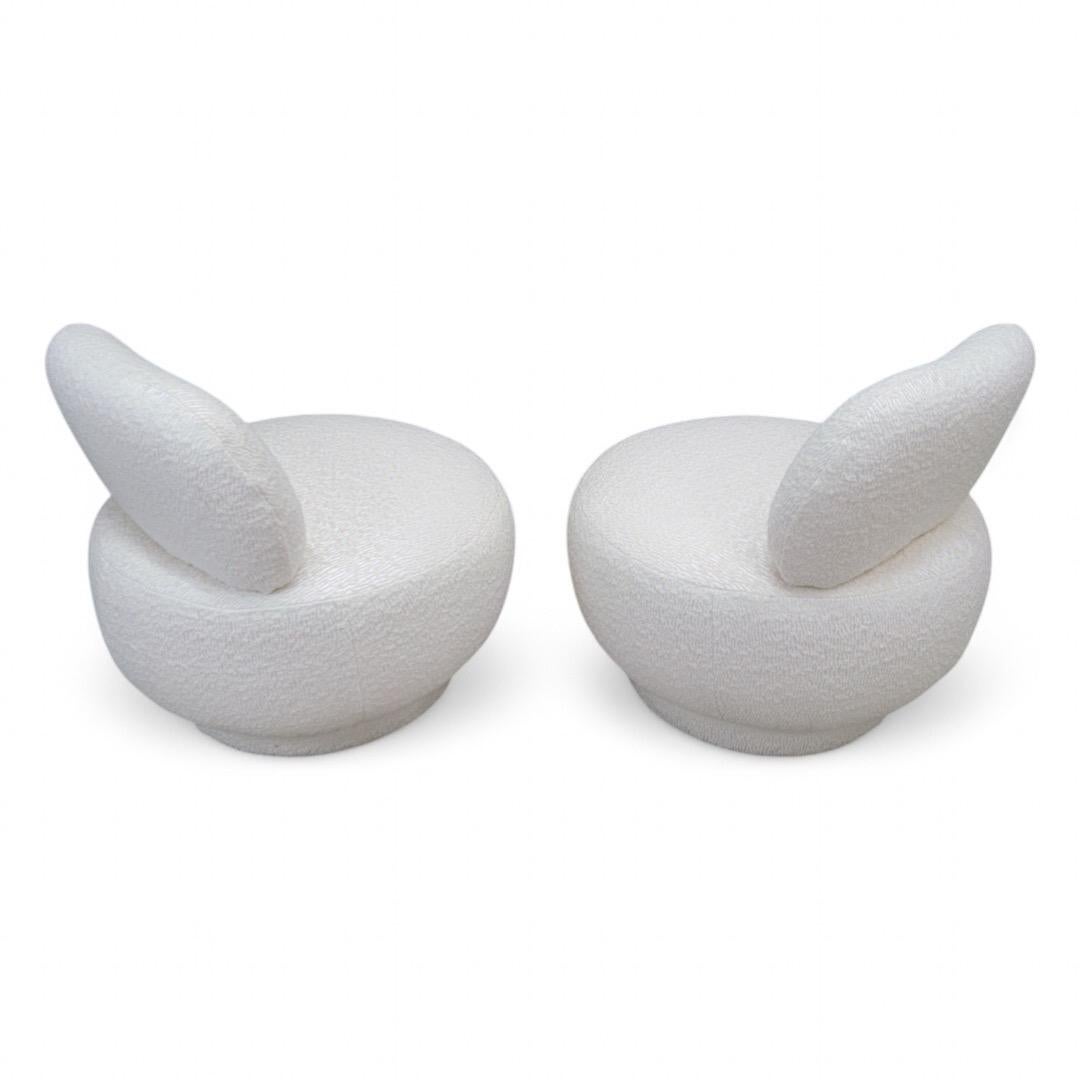 Postmoderne Paire de fauteuils de salon pivotants postmodernes de style Steve Chase en boucle en vente