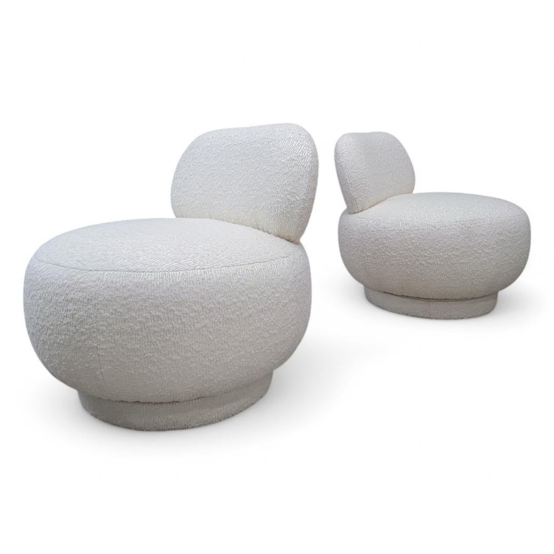 Inconnu Paire de fauteuils de salon pivotants postmodernes de style Steve Chase en boucle en vente