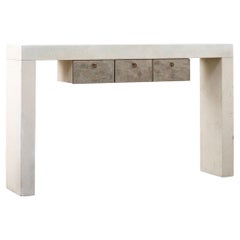 Vintage Postmodern Stone Console Table