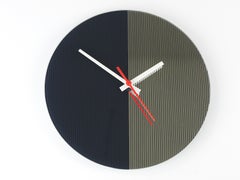 Postmodern Striped Mirror Glass Black & White Wall Clock, 1980s, England