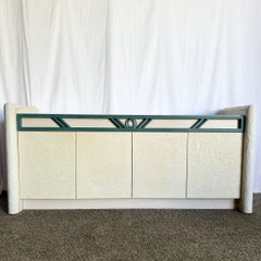 Postmodern Stucco Wood Grain Laminate Credenza