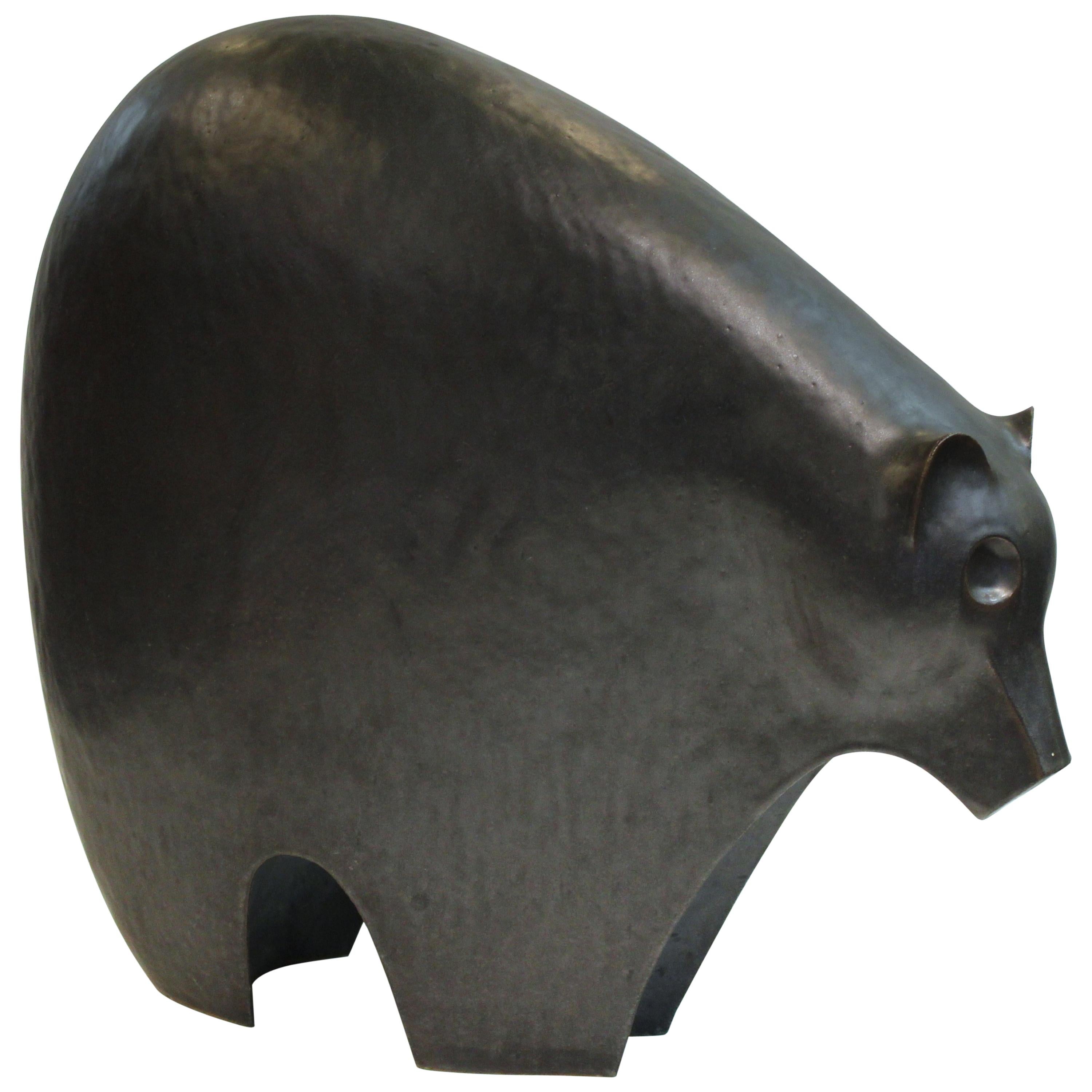 Postmodern Studio Ceramic Animal Sculpture by James Kempes