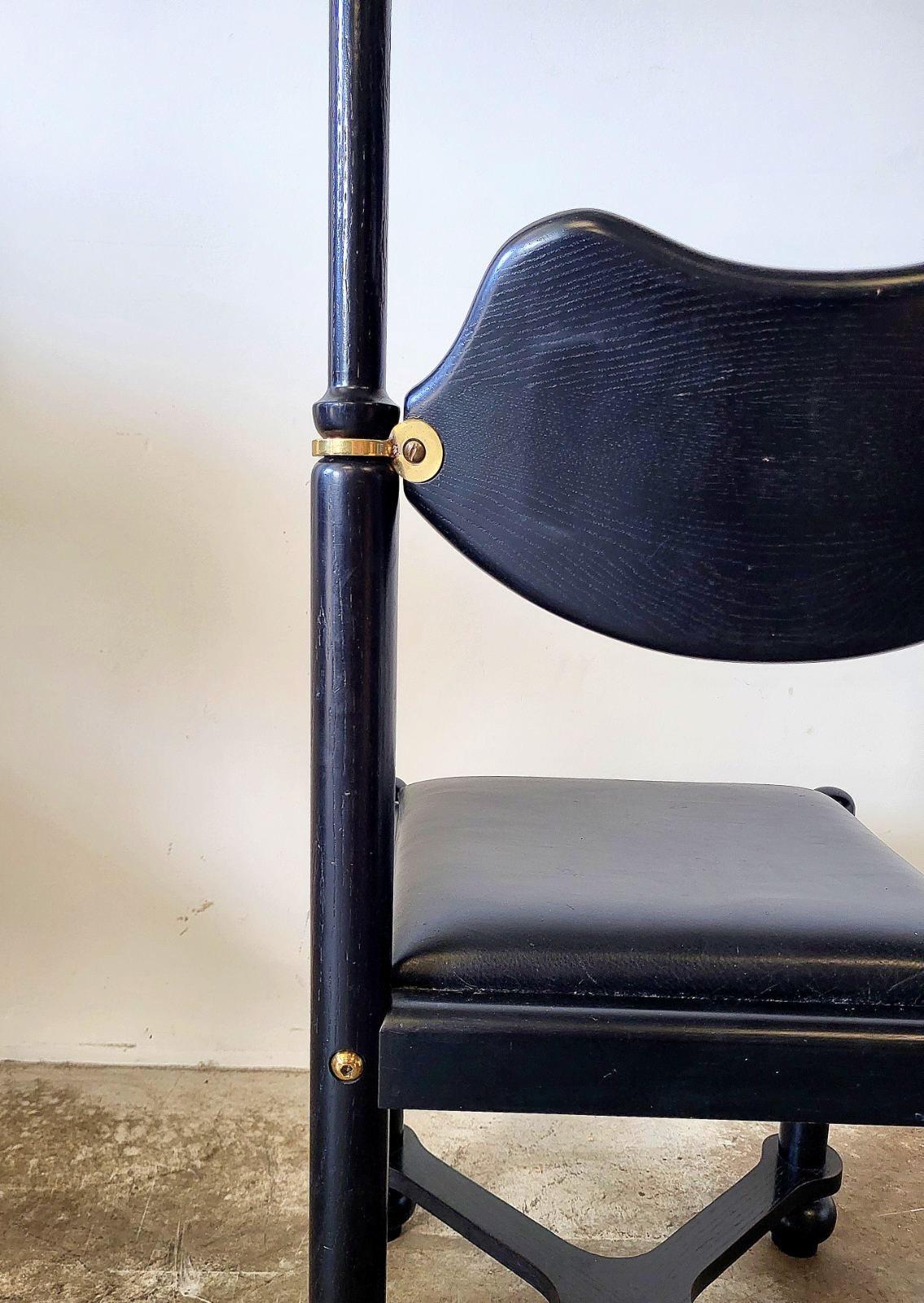 Cuir Chaise de studio postmoderne par Belloni Design Studio Hongrie 1980 en vente