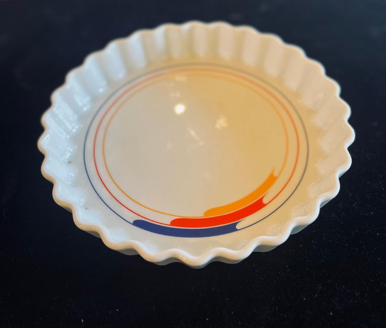 Postmodern Studio Nova Porcelain Hi Fi Fluted Pie Serve and Bake For ...