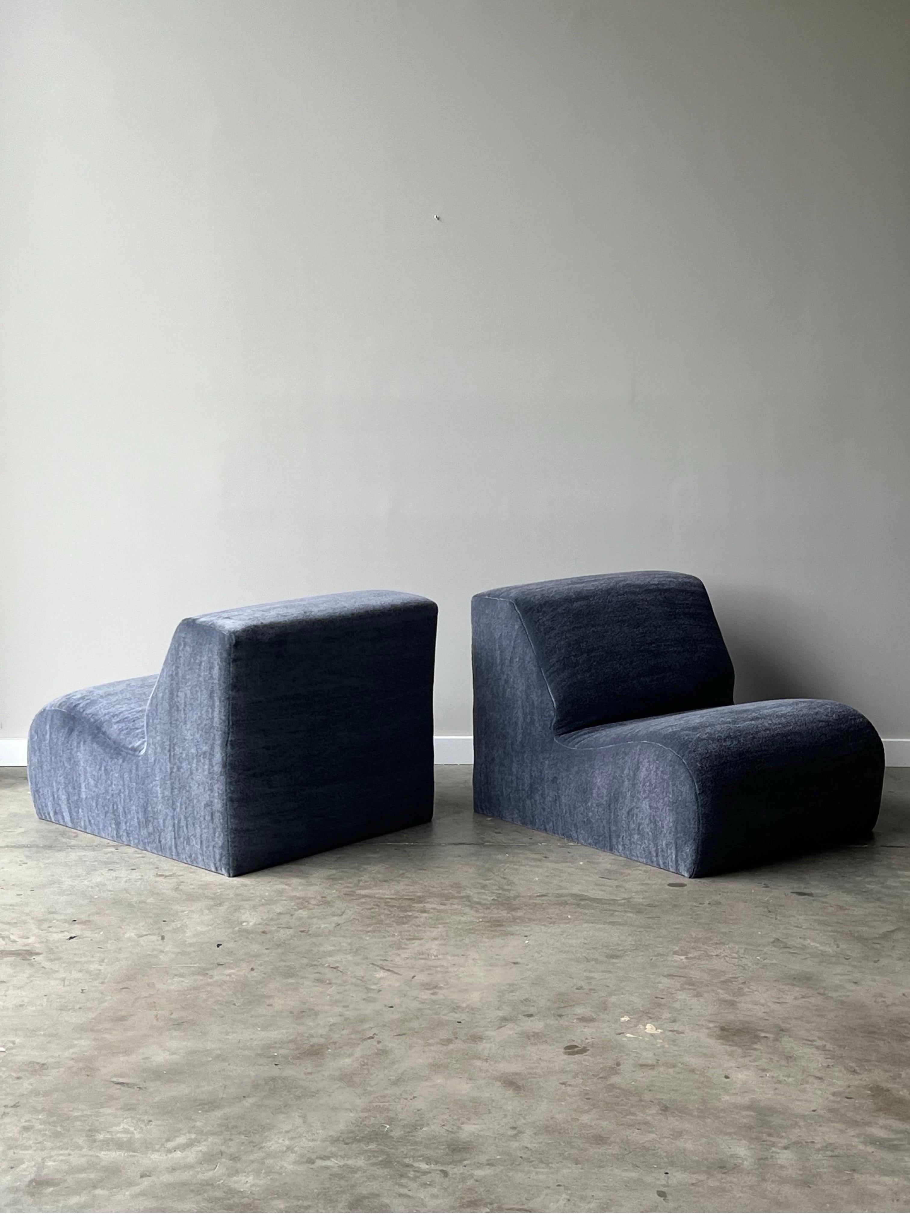 Post-Modern Postmodern Style Modular Lounges in Mohair For Sale