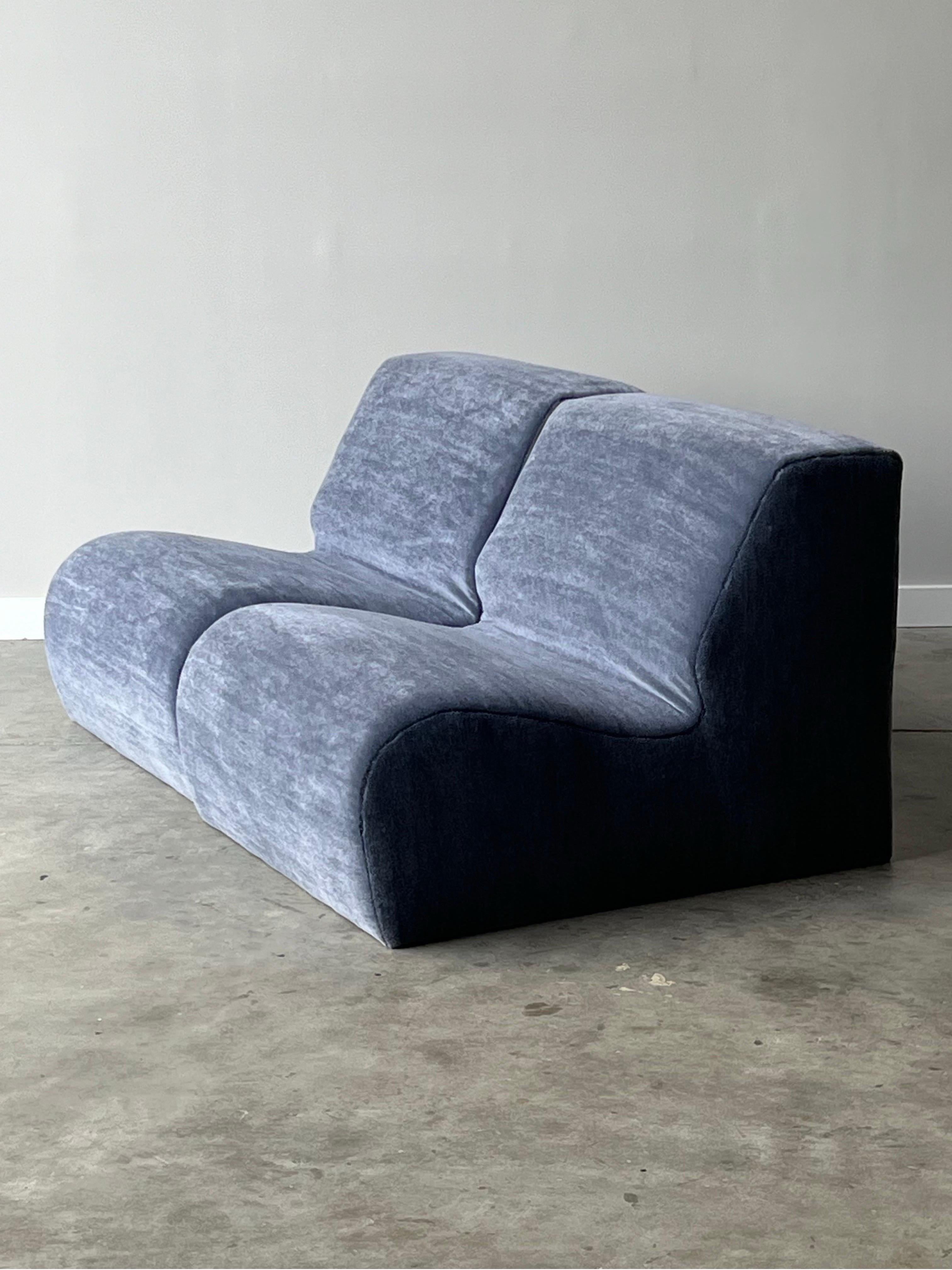 Contemporary Postmodern Style Modular Lounges in Mohair For Sale