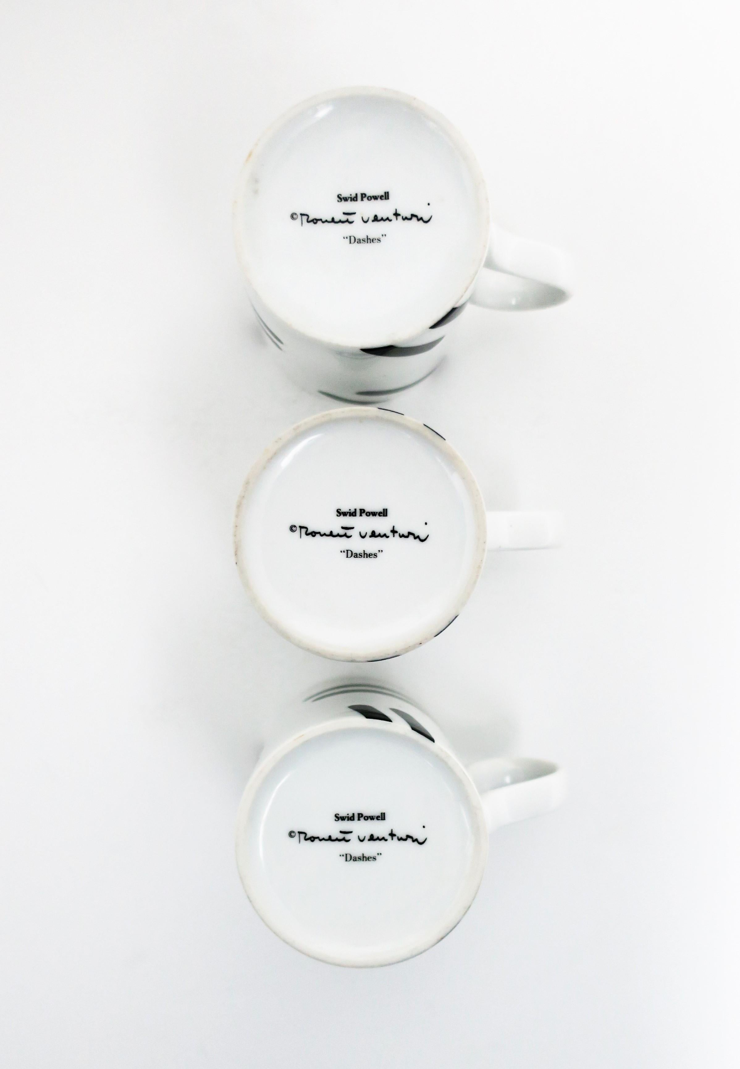 Postmodern Swid Powell Porcelain Coffee or Tea Cups by Robert Venturi, Set of 3 3