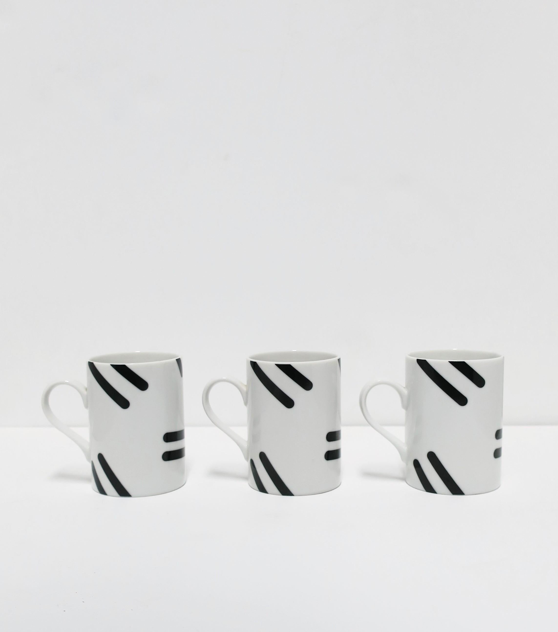Late 20th Century Postmodern Swid Powell Porcelain Coffee or Tea Cups by Robert Venturi, Set of 3