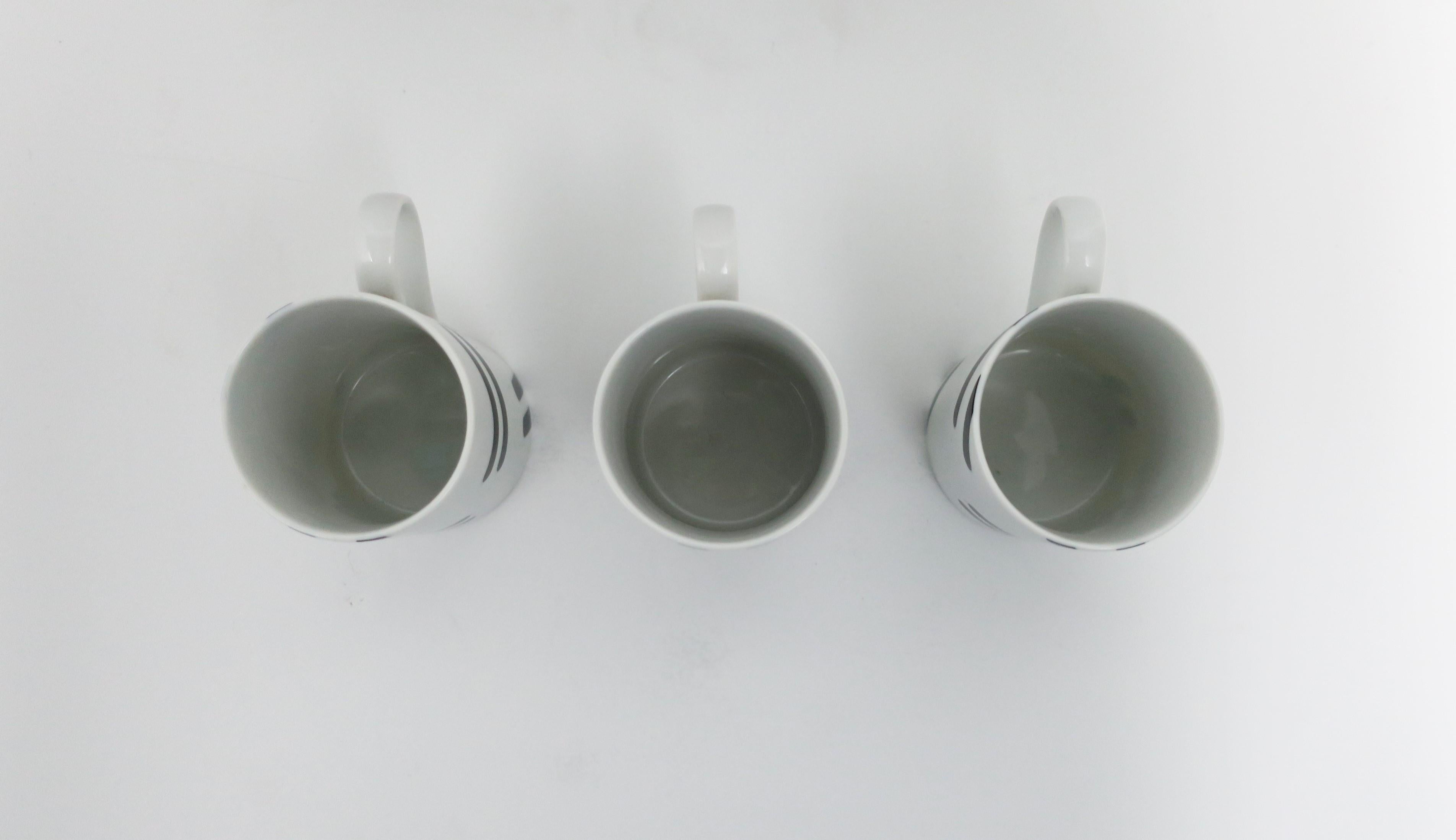 Postmodern Swid Powell Porcelain Coffee or Tea Cups by Robert Venturi, Set of 3 2