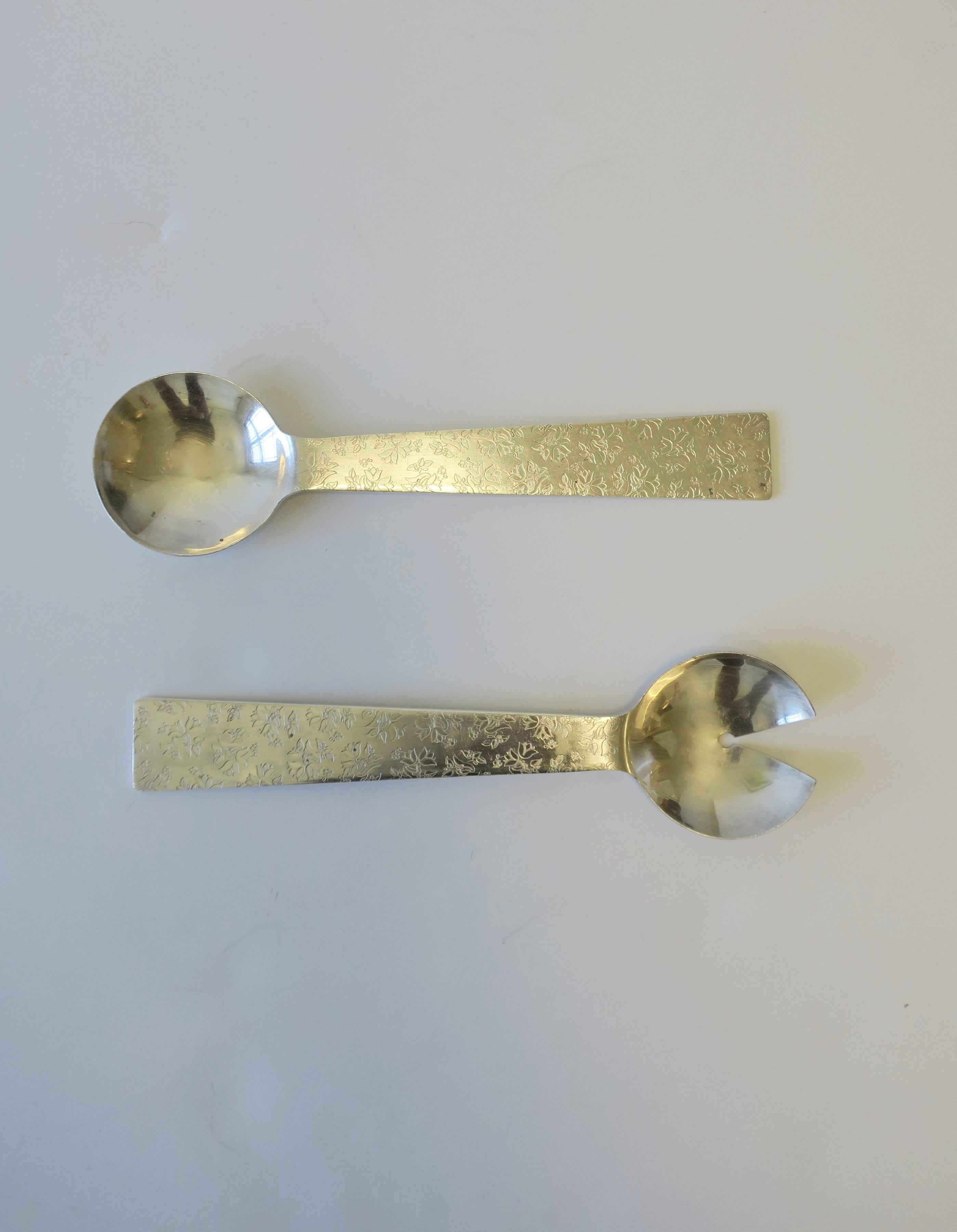 American Michael Graves for Swid Powell Postmodern Serving Spoon Set Silver Plate, 1990s For Sale