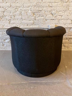 Postmodern Swivel Chair in the Style of Pierre Paulin in Black Upholstery