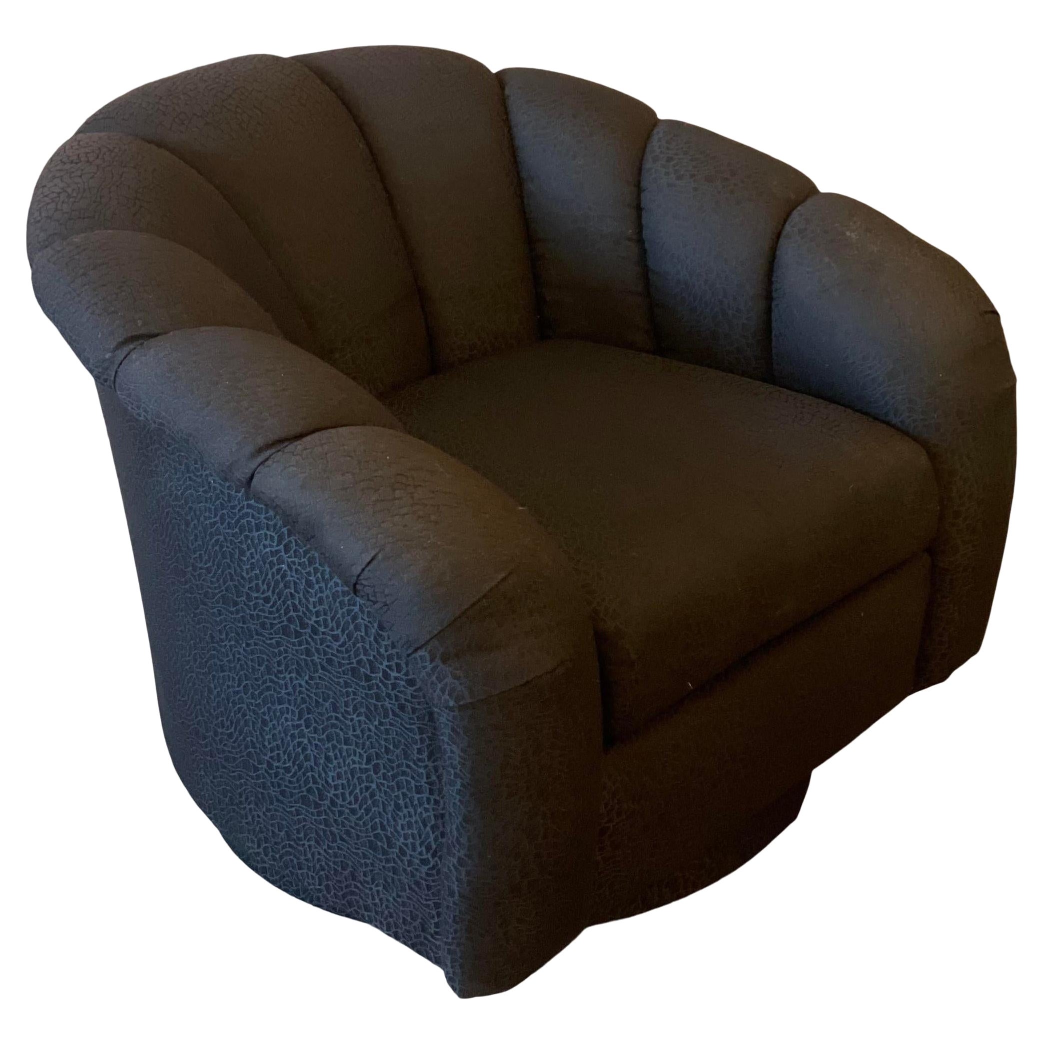 Sedia girevole postmoderna nello stile di Pierre Paulin con rivestimento nero in vendita