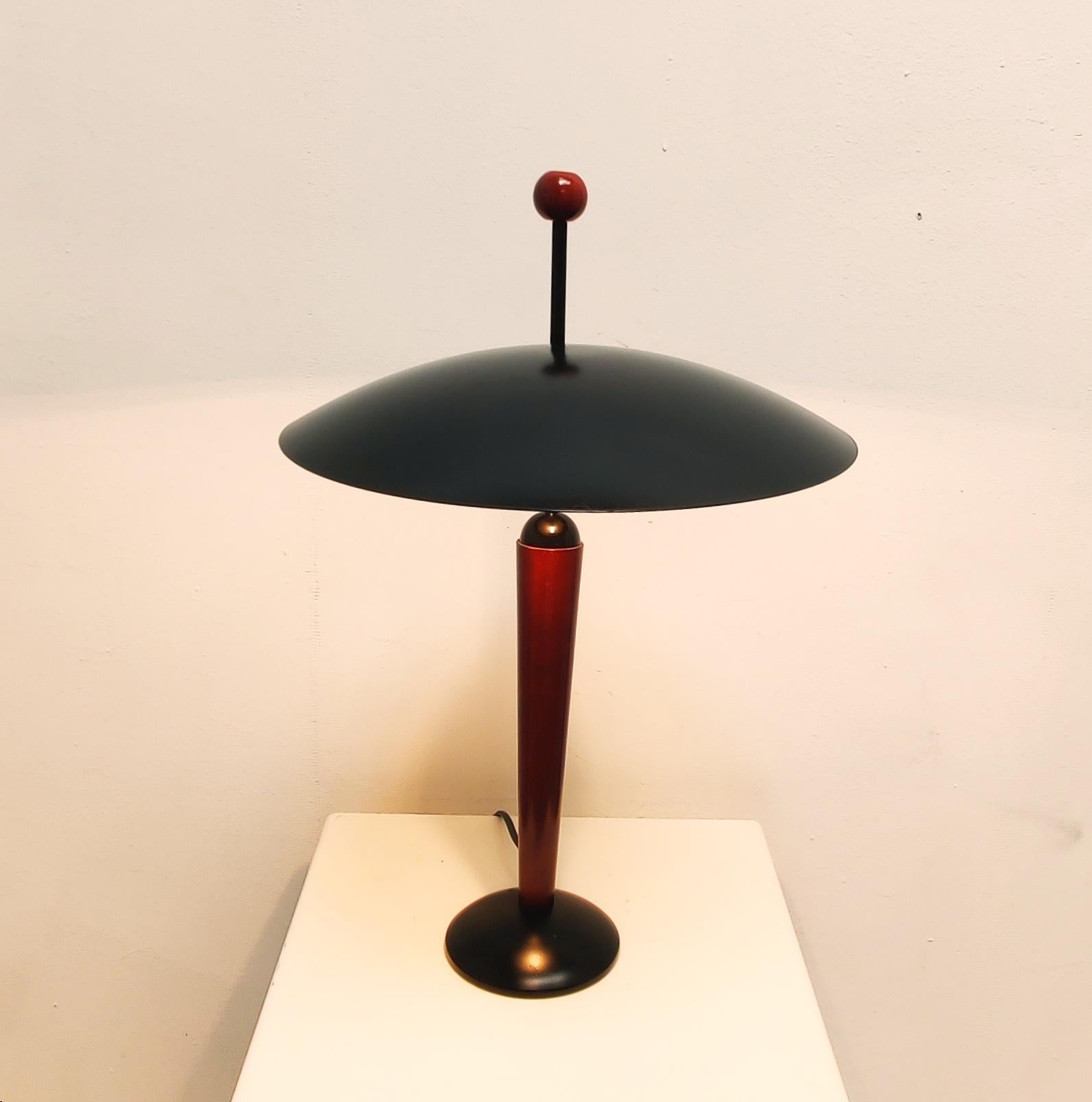 Metal Postmodern table lamp by Herda, 1980s For Sale